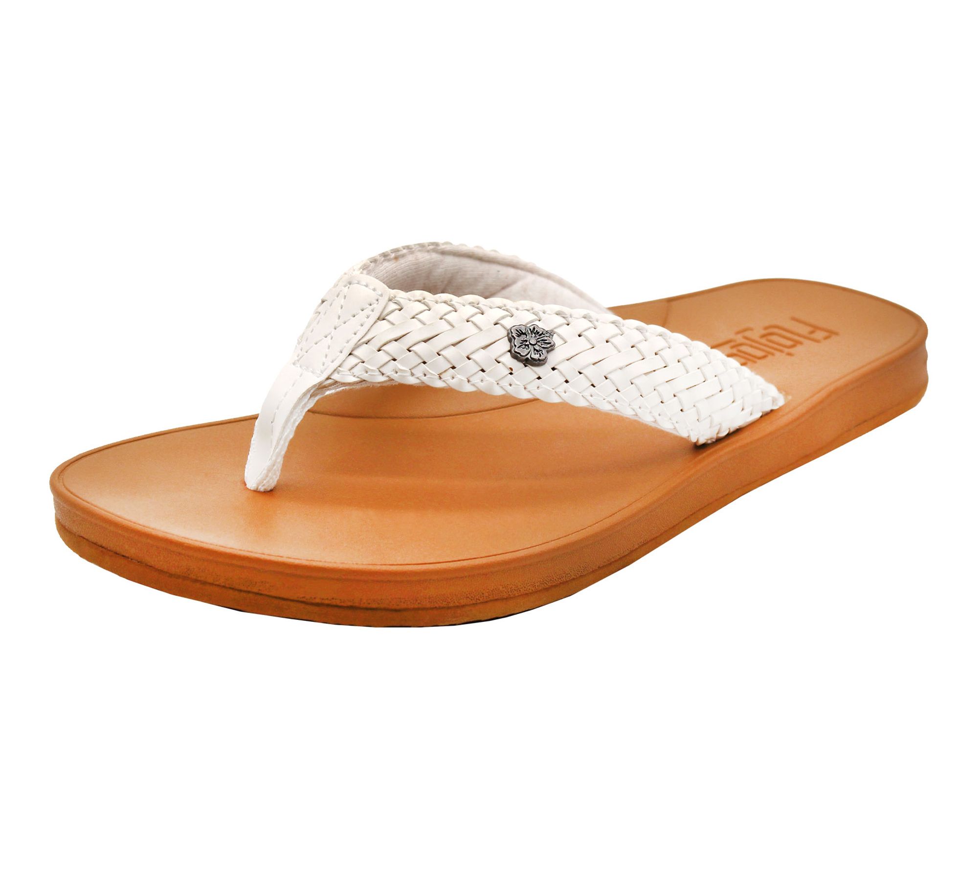 Flojos Braided Strap Hibiscus Flower Stud Sandal - Waverly