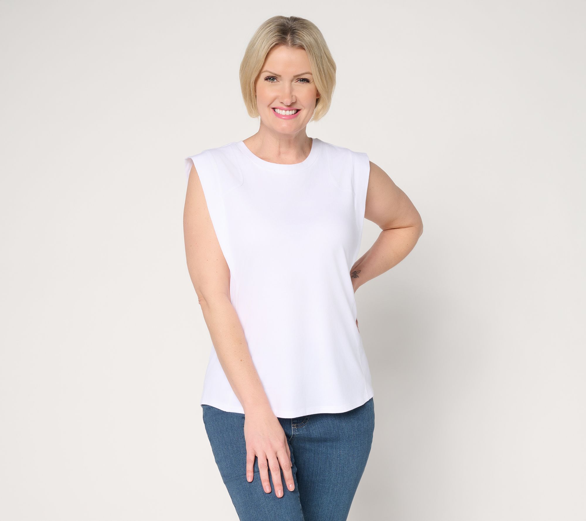 AnyBody Cozy Knit Jersey Extended Shoulder Tee