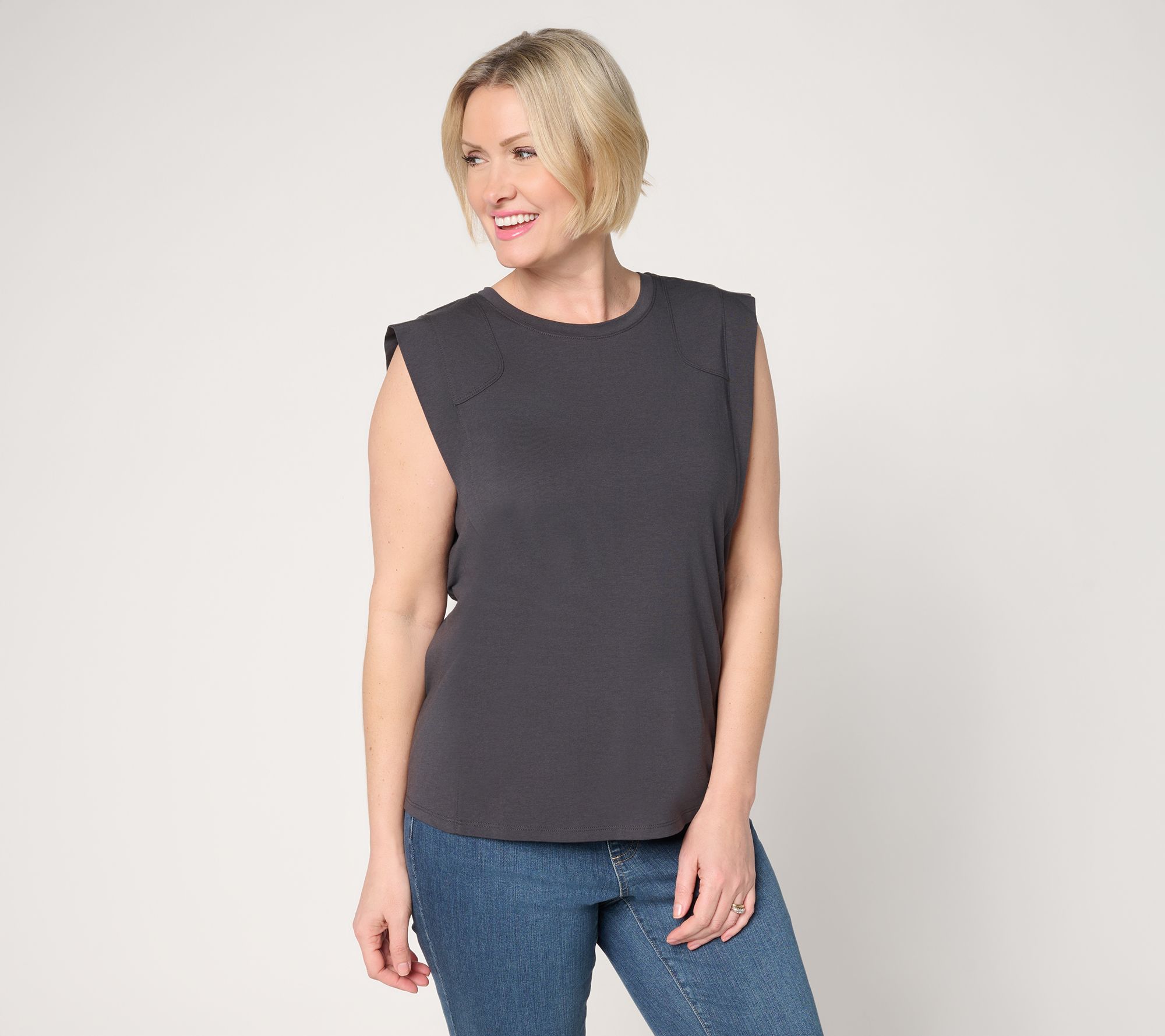 AnyBody Cozy Knit Jersey Extended Shoulder Tee