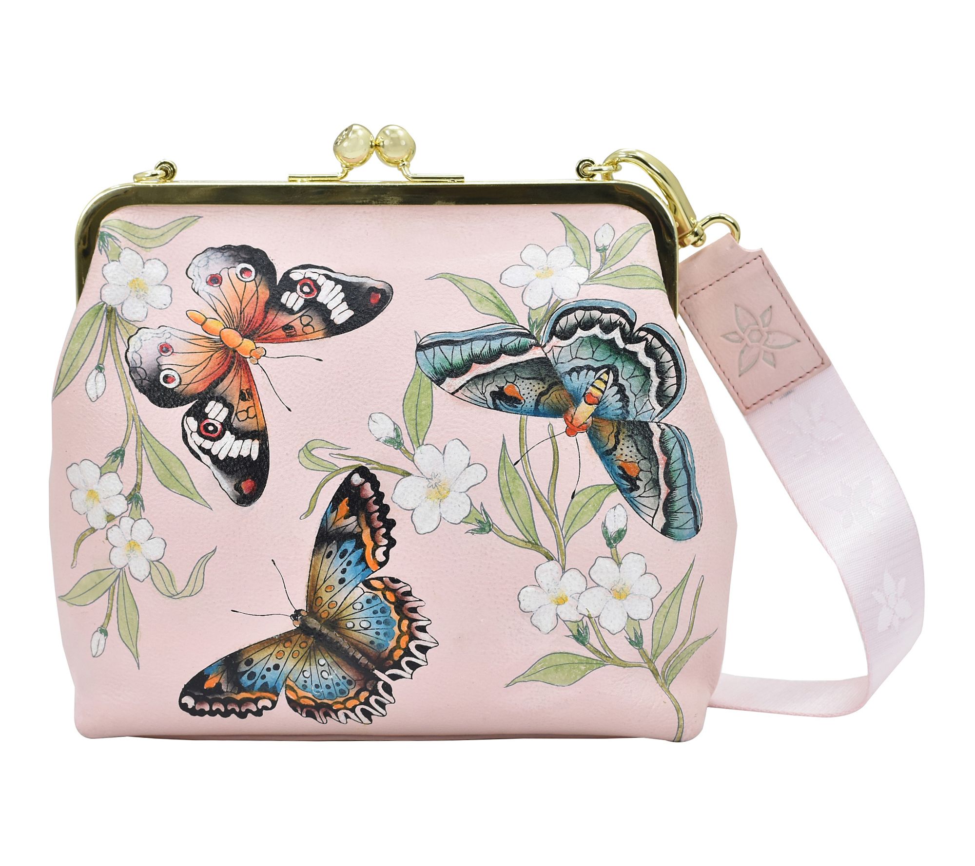 Anuschka Painted Leather Frame Crossbody