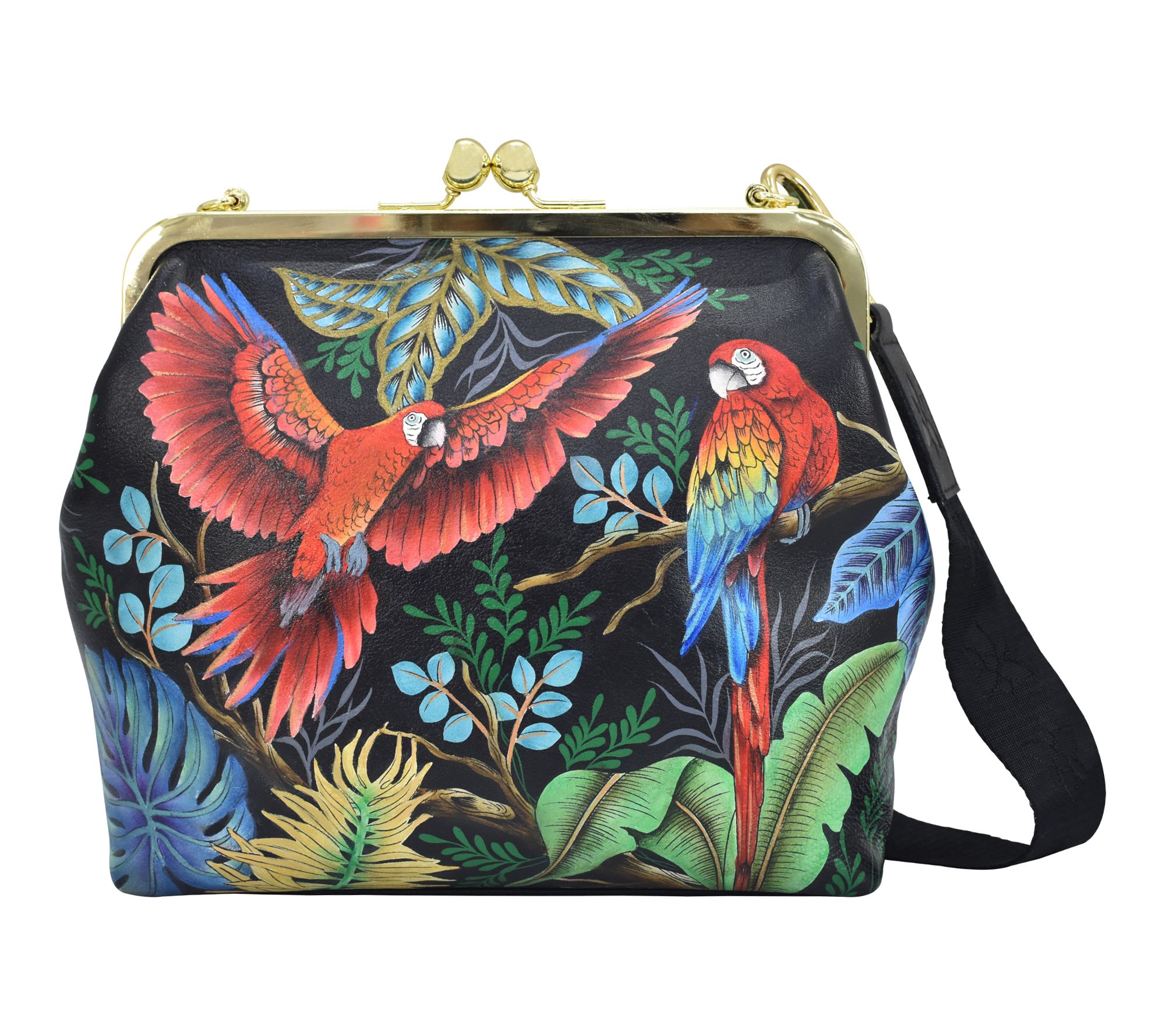 Anuschka Painted Leather Frame Crossbody