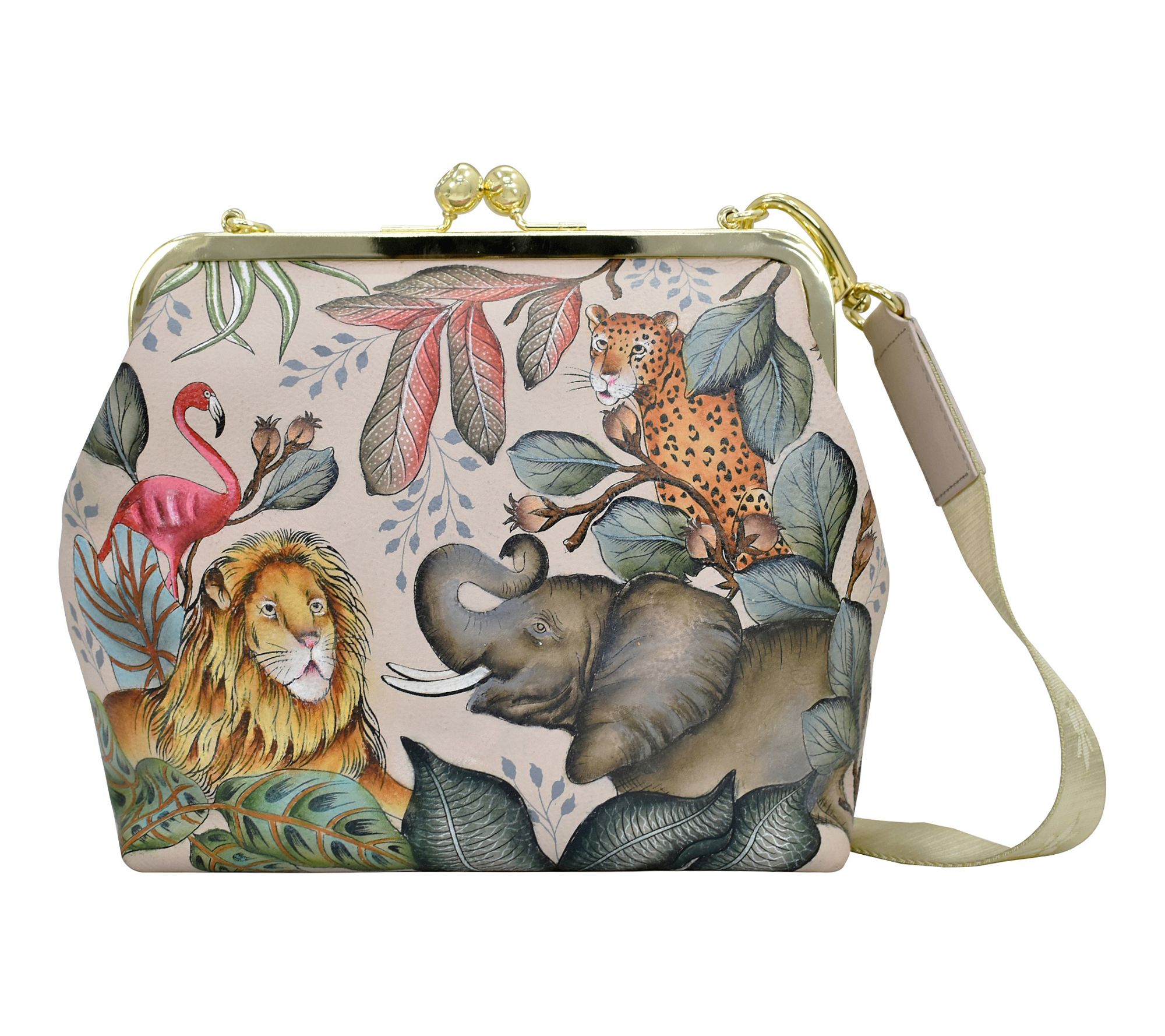 Anuschka Painted Leather Frame Crossbody