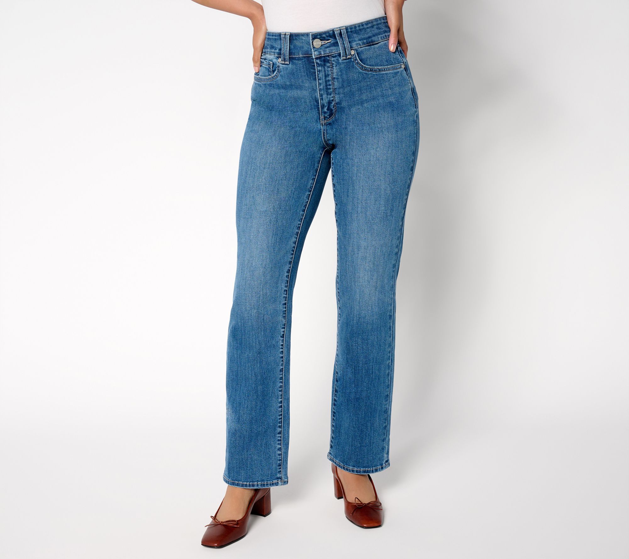 "As Is" NYDJ Marilyn Petite Straight Leg Jean with Cool Embrace