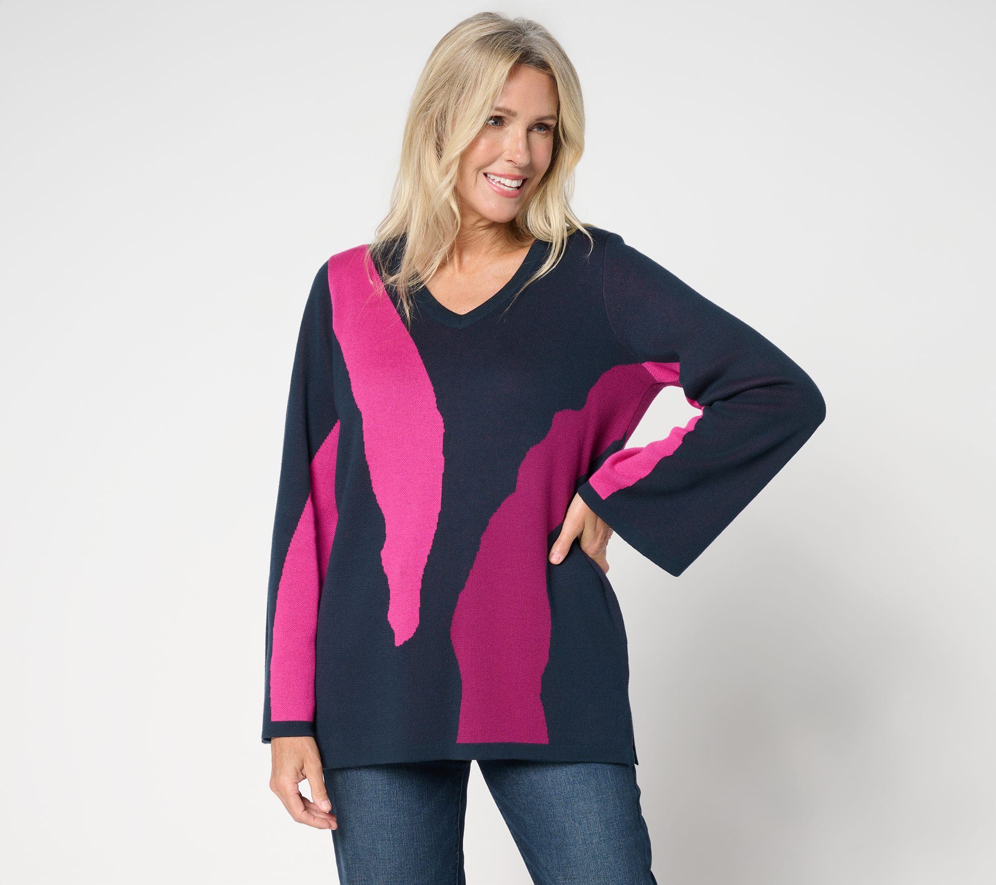 "As Is" Brandis Dress Out Loud Wild Kat Intarsia Sweater