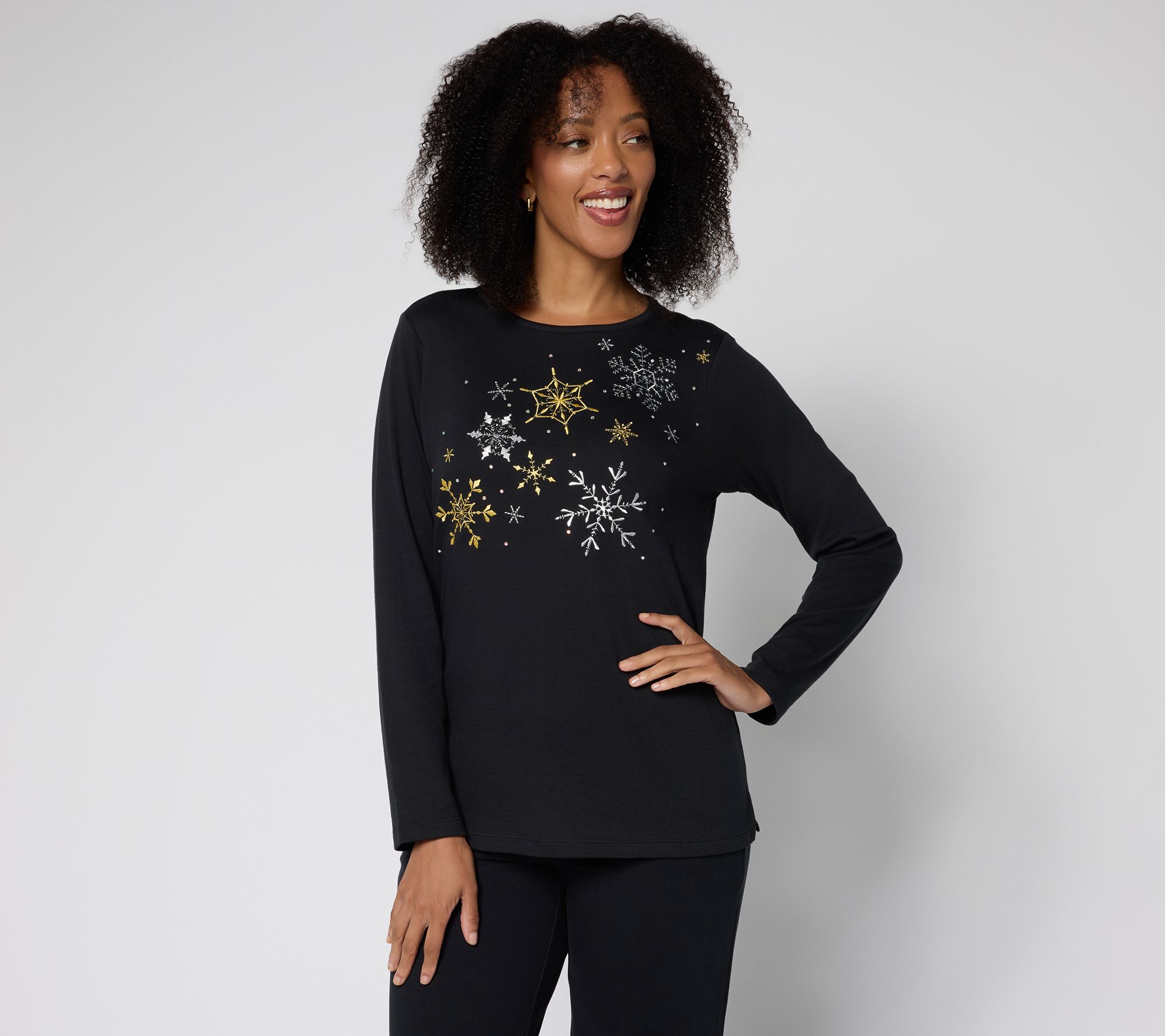 "As Is" Quacker Factory Blizzard Long Sleeves Top