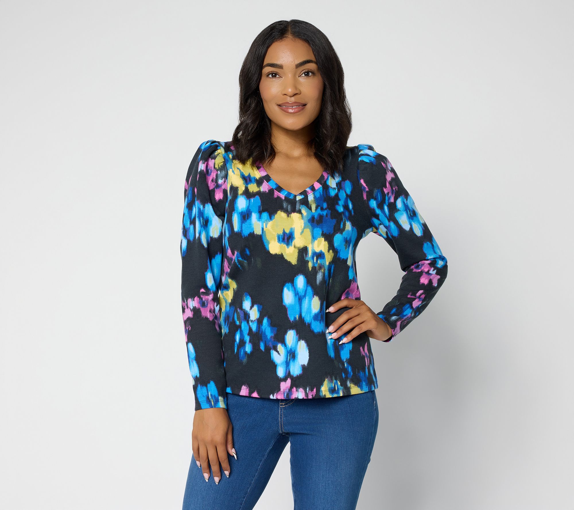 "As Is" Mally Roncal V-Neck Knit Scarlett Top