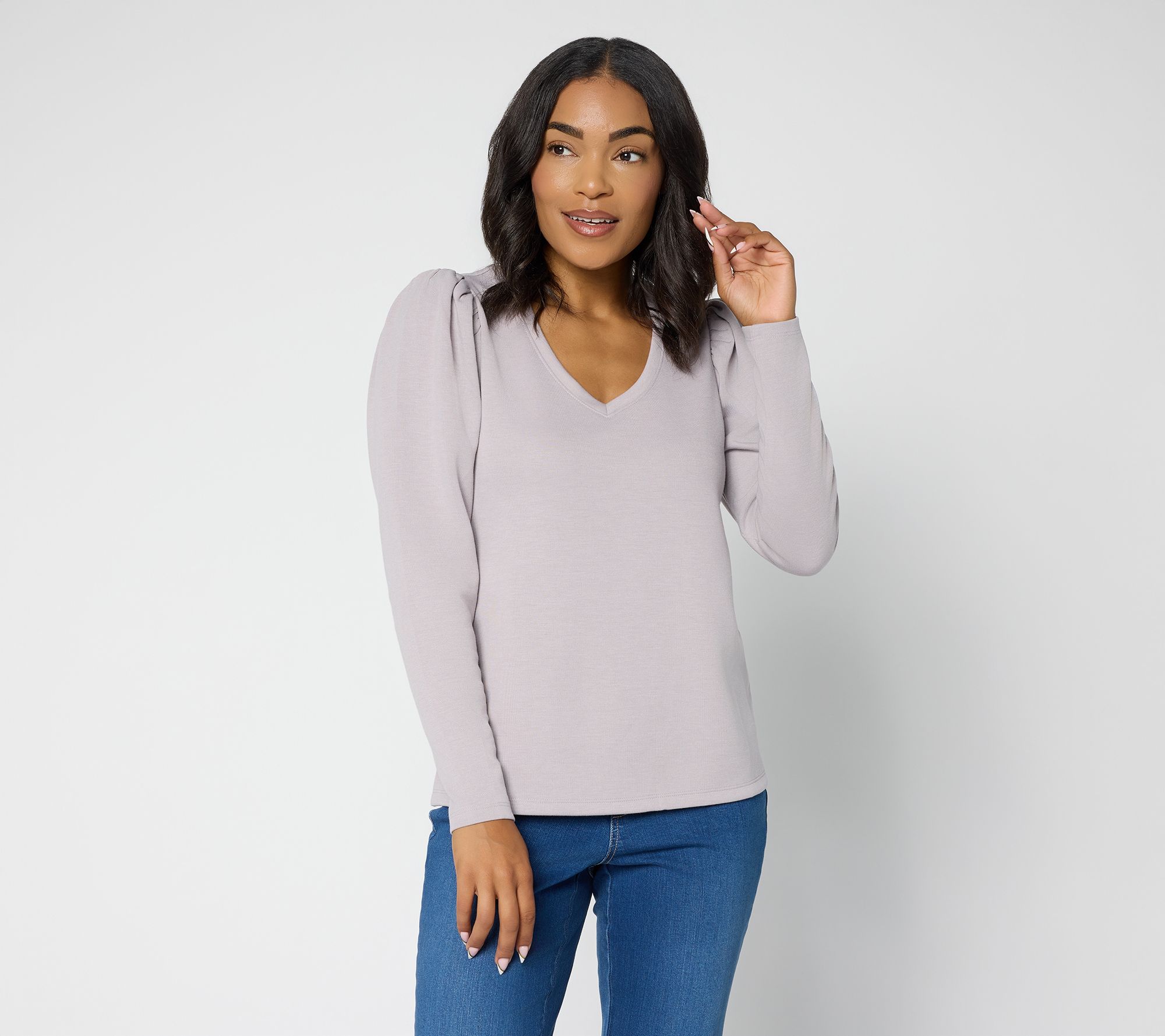 "As Is" Mally Roncal V-Neck Knit Scarlett Top