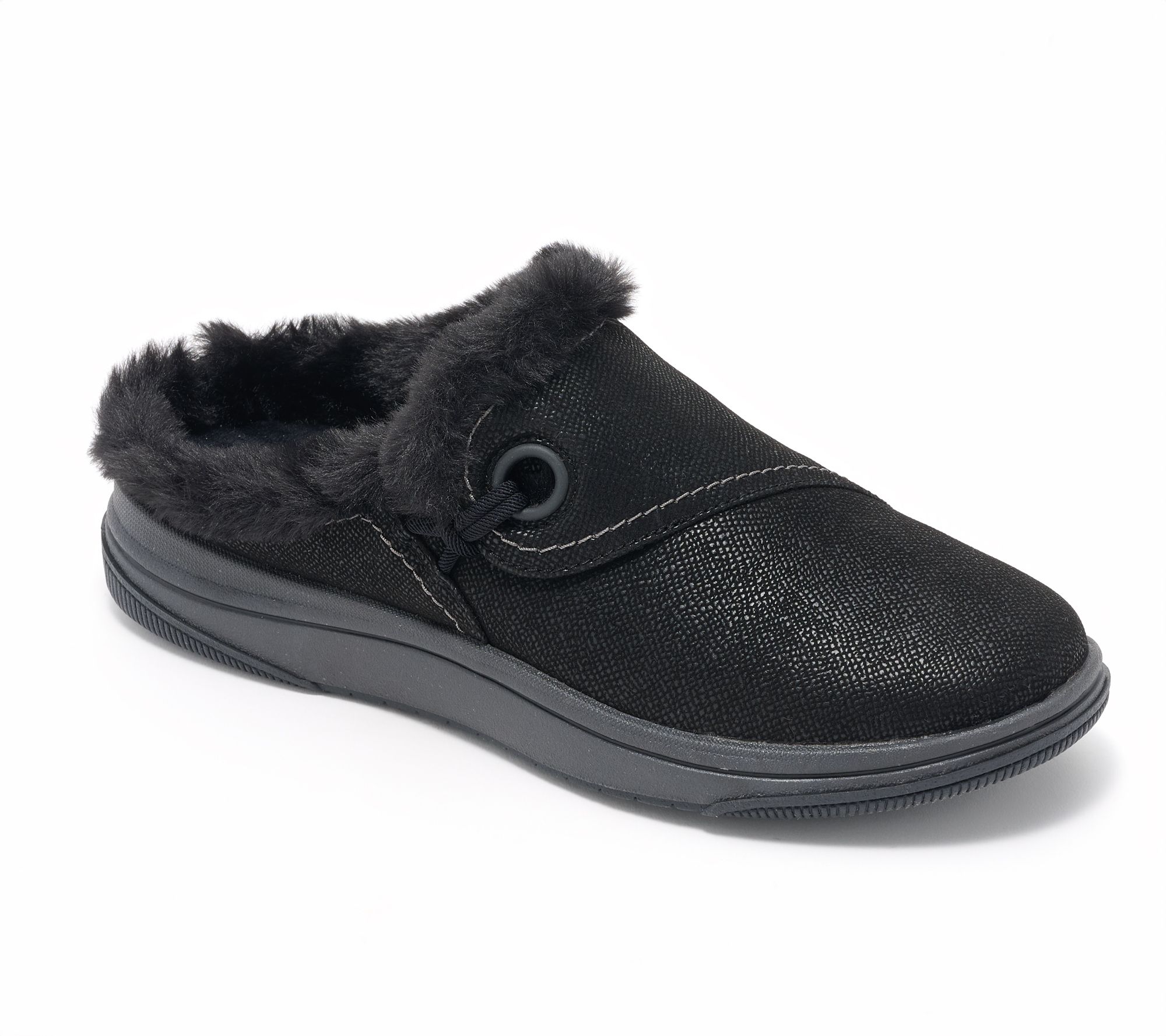 "As Is" Clarks Cloudsteppers Faux Fur Slip-On Clogs - Breeze Myth