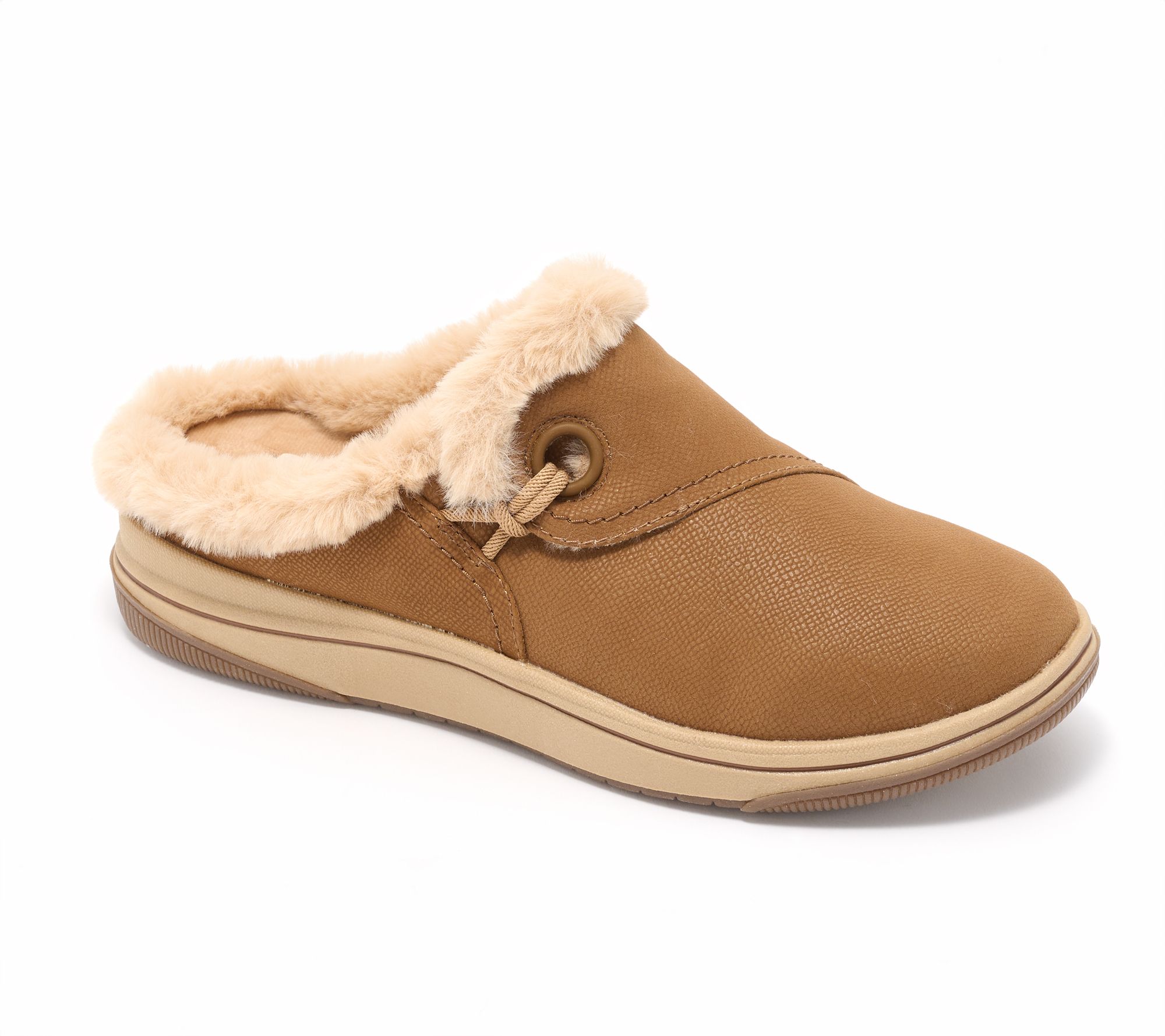 "As Is" Clarks Cloudsteppers Faux Fur Slip-On Clogs - Breeze Myth