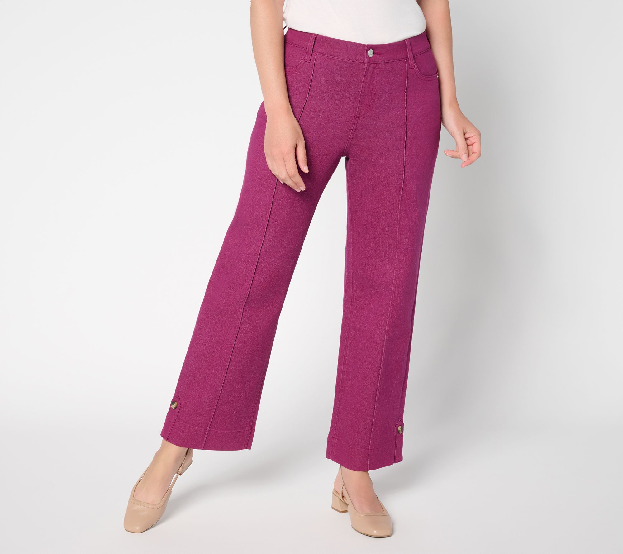 "As Is" Denim & Co. Reg Color Classic Stretch Full Length Trouser Jean