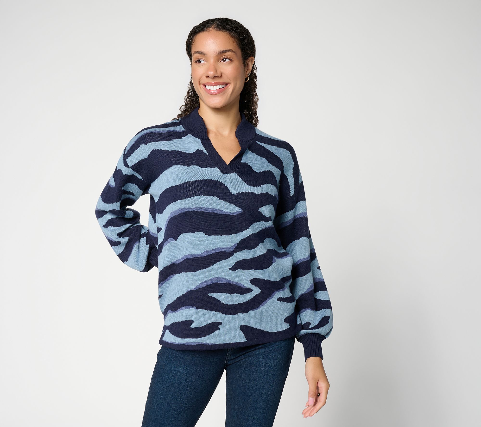 Belle by Kim Gravel Tiger Tango Jacquard Sweater
