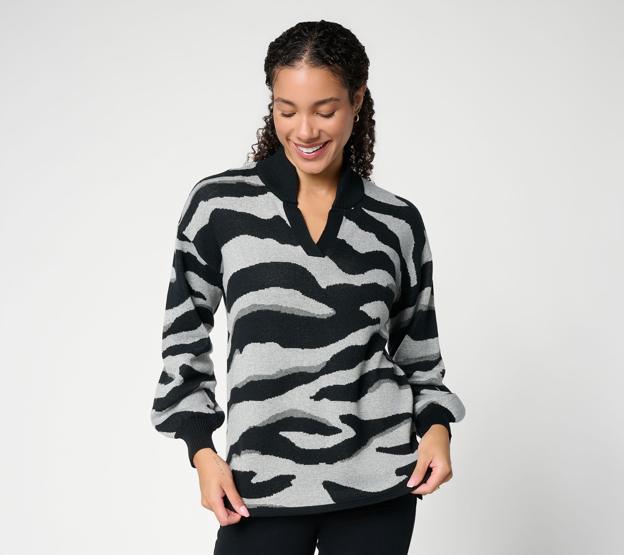 Belle by Kim Gravel Tiger Tango Jacquard Sweater