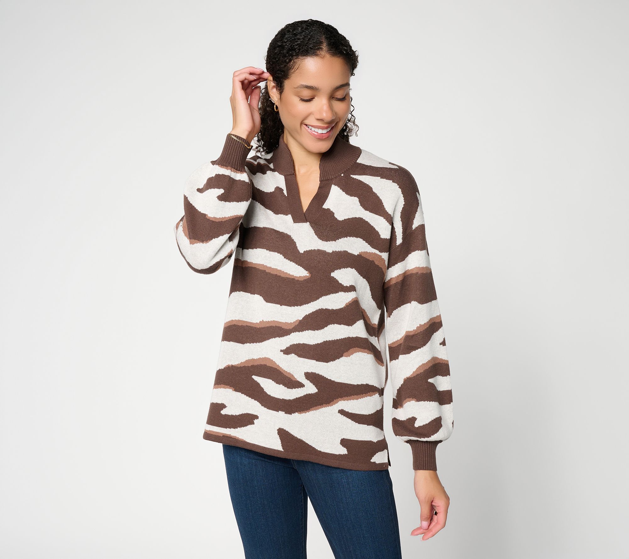 Belle by Kim Gravel Tiger Tango Jacquard Sweater