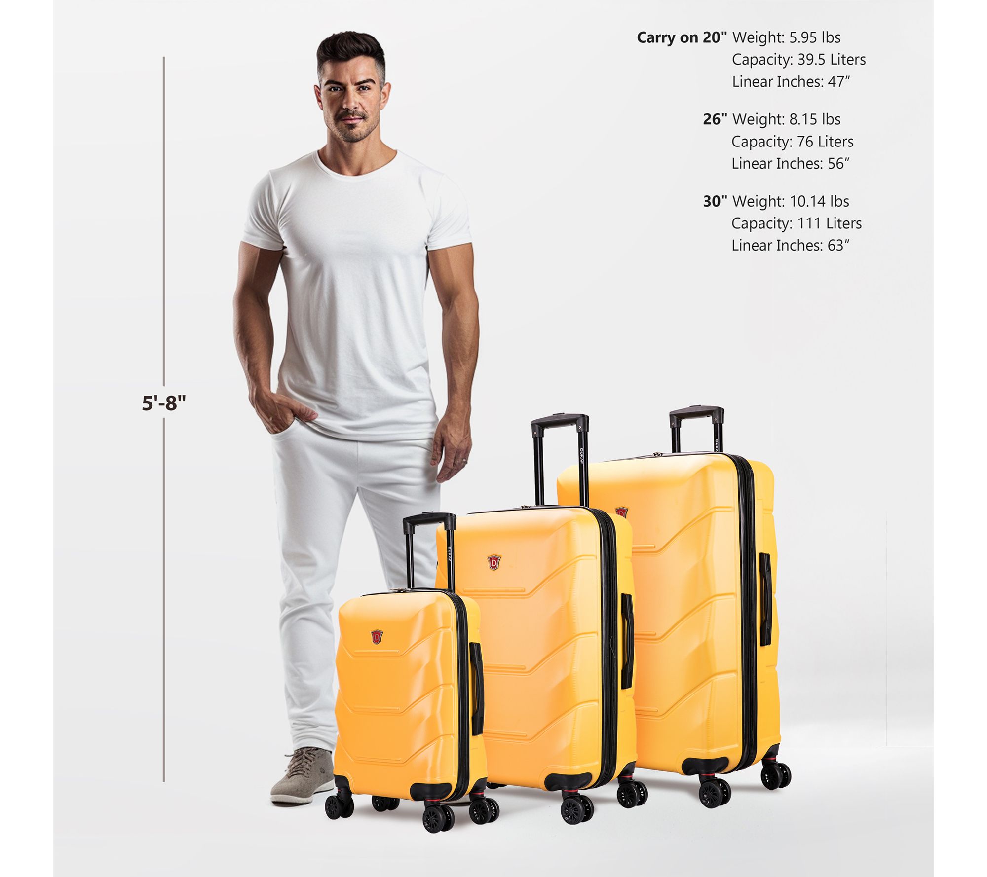 Dukap Zonix Lightweight Hardside 3 Piece Set - QVC.com