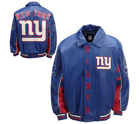 NFL New York Giants Faux Leather Jacket — QVC.com