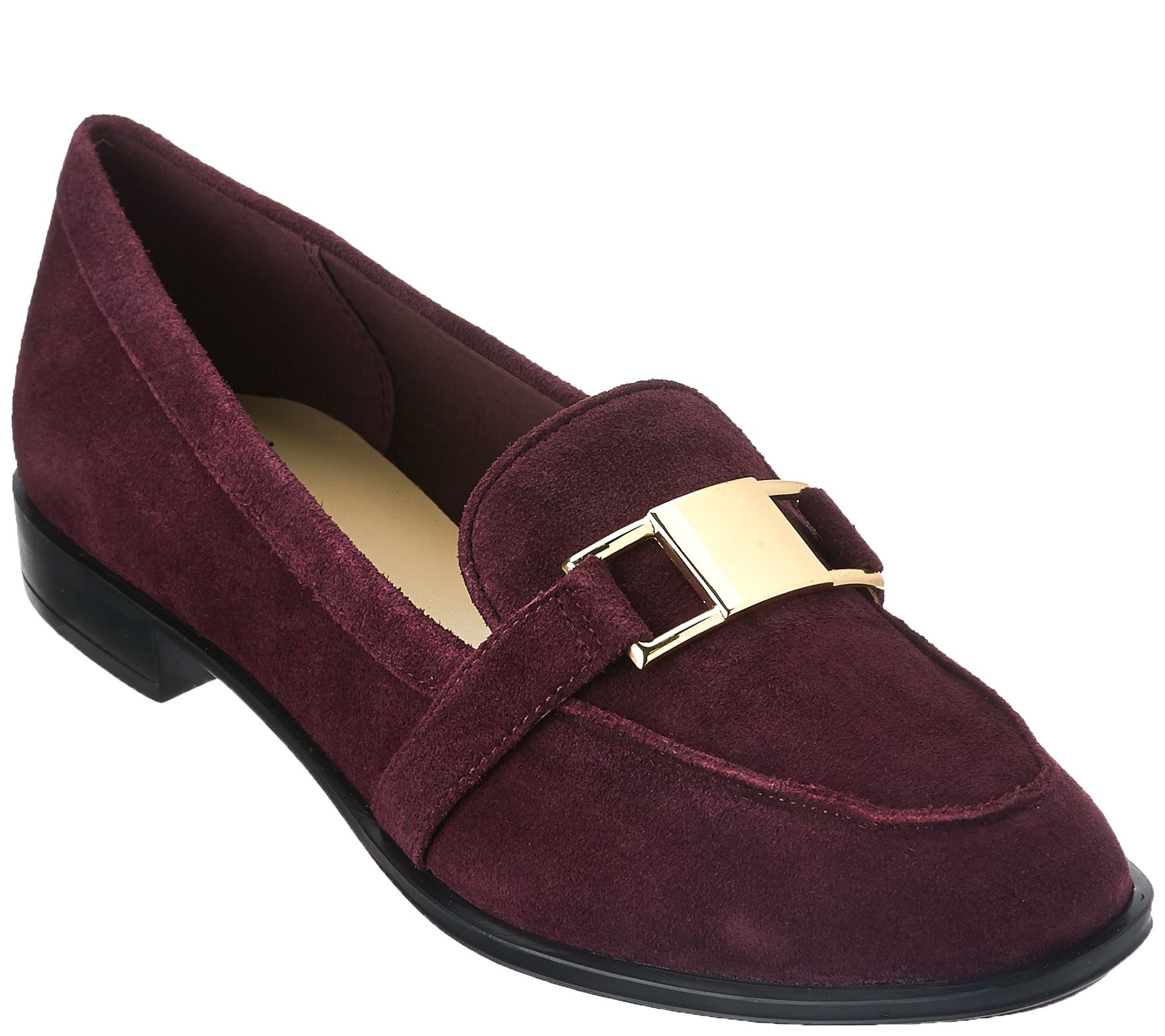 Isaac Mizrahi Live! Suede Loafers with Hardware Detail - Page 1 — QVC.com