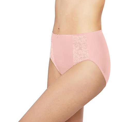 Bali ~ 3 NEW Women's Brief Underwear Panties Stretch Rayon Blend Pink ~ XL/8 