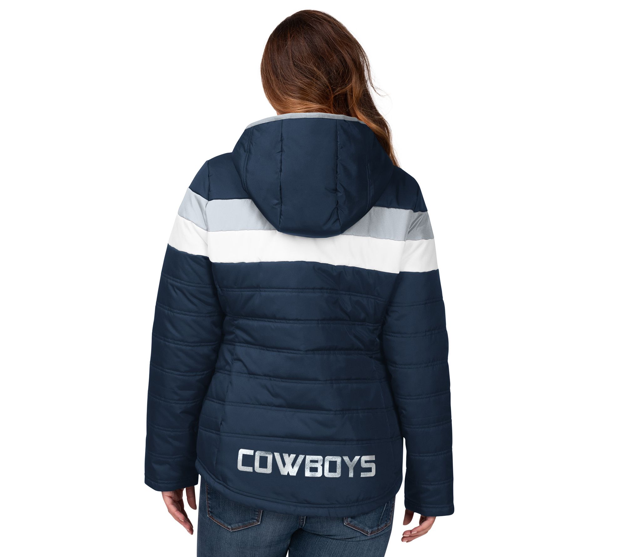 NFL Dallas Cowboys Youth Heritage Hooded Fleece Pullover, Navy/Grey, Small