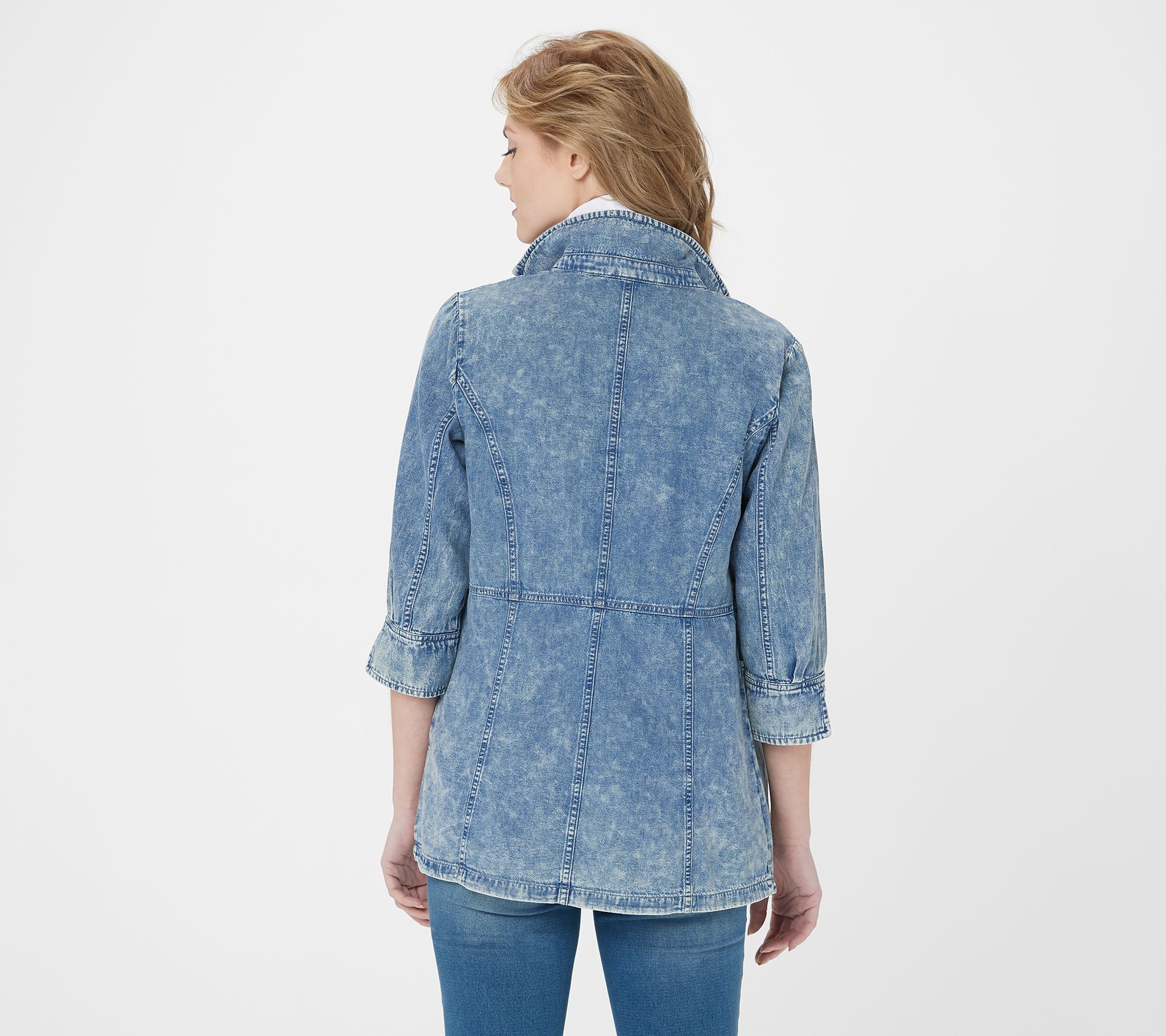 Joan Rivers 3/4-Sleeve Denim Shirt with Scoop Pockets - QVC.com