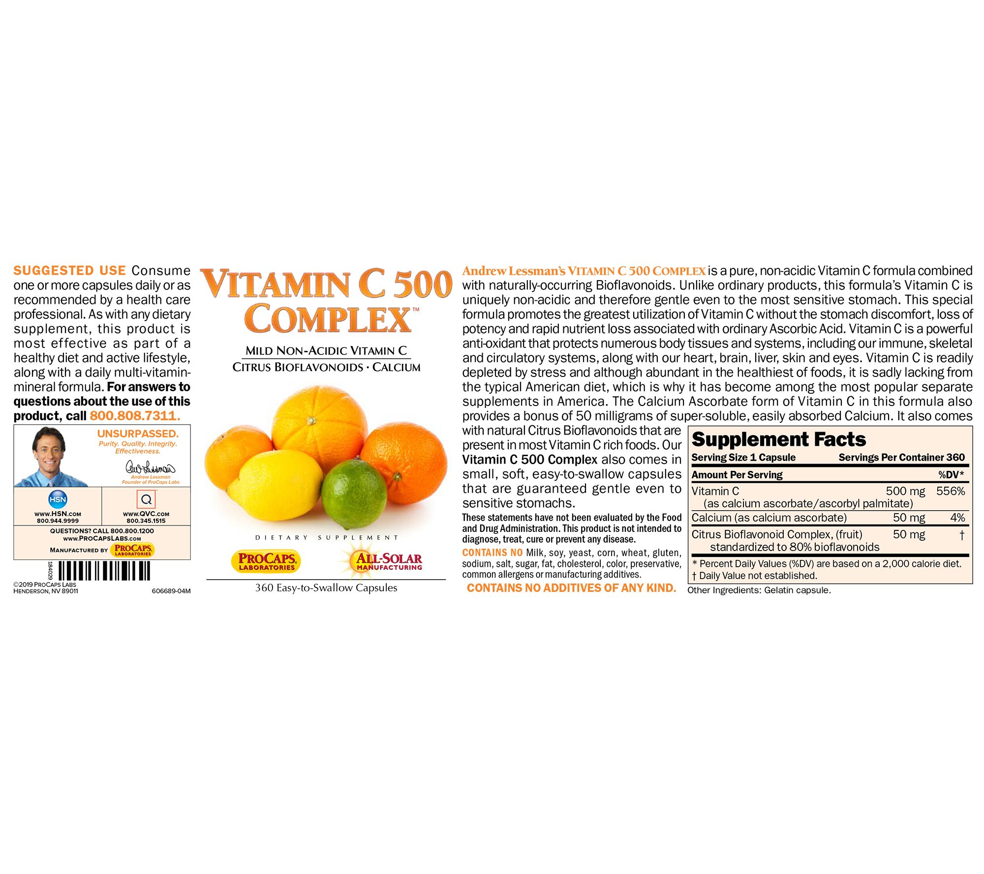 Andrew Lessman Vitamin C 500 Complex 180 Capsules - QVC.com