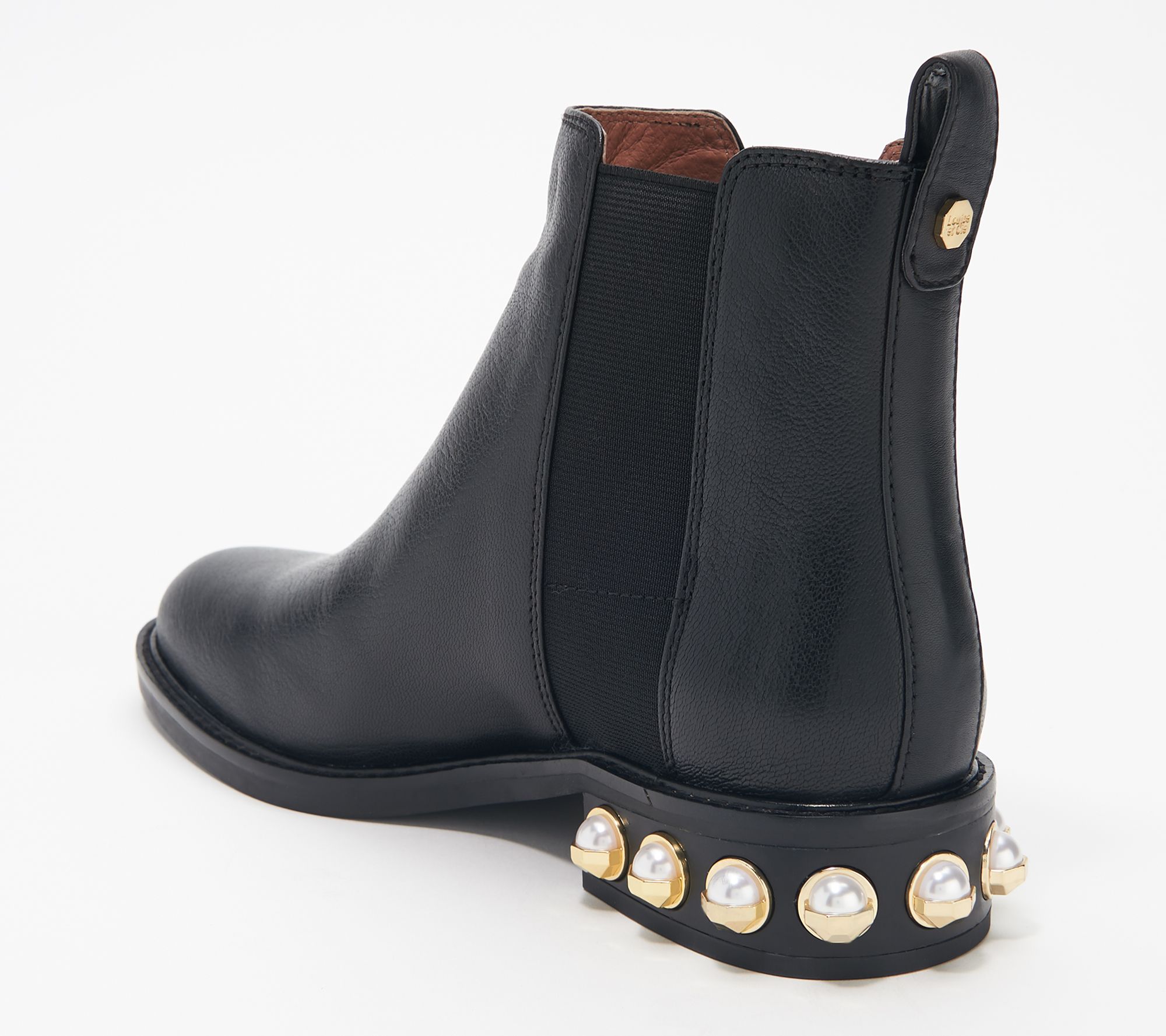 louise et cie faux pearl leather military boots