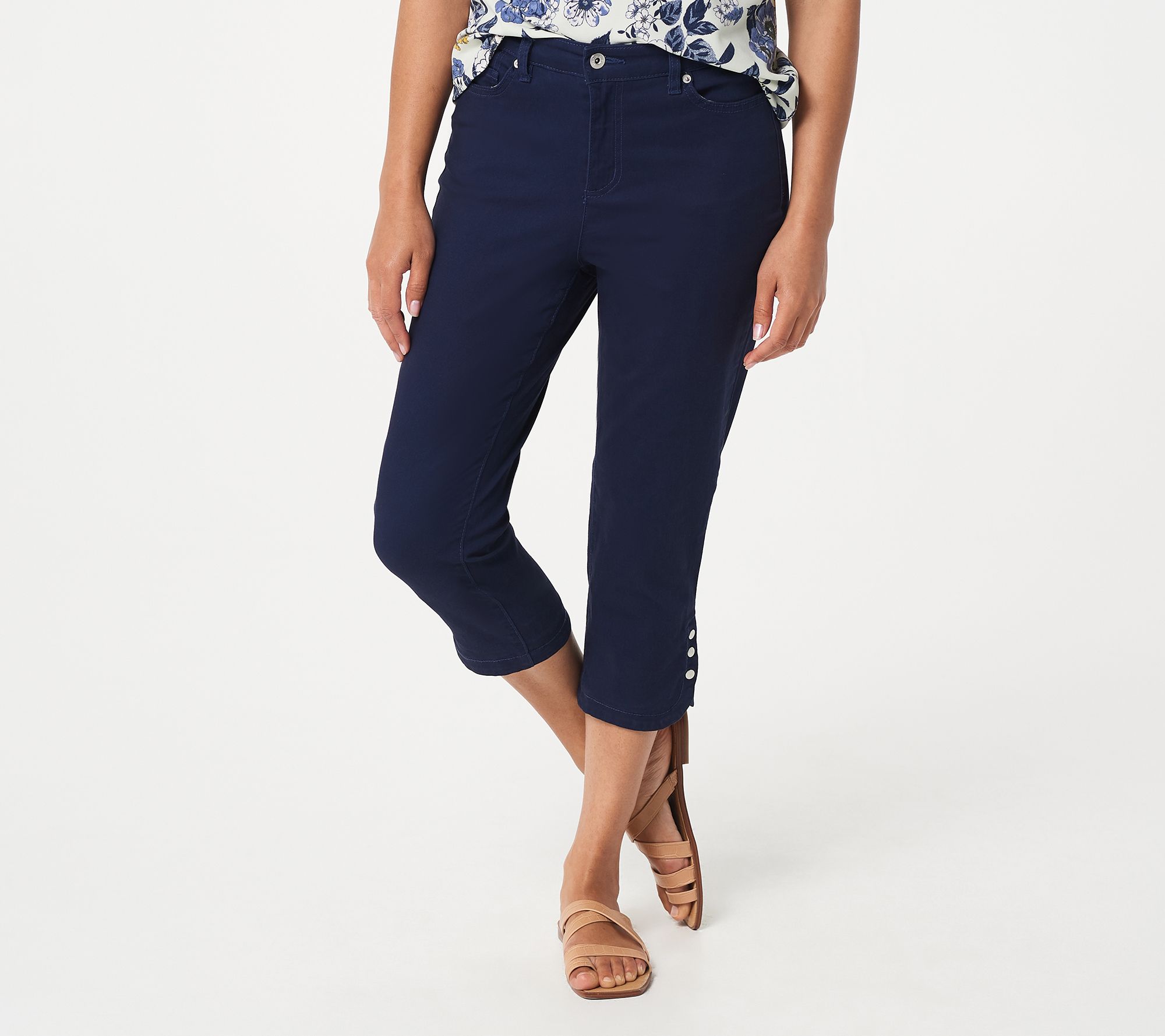 qvc denim & co capri pants