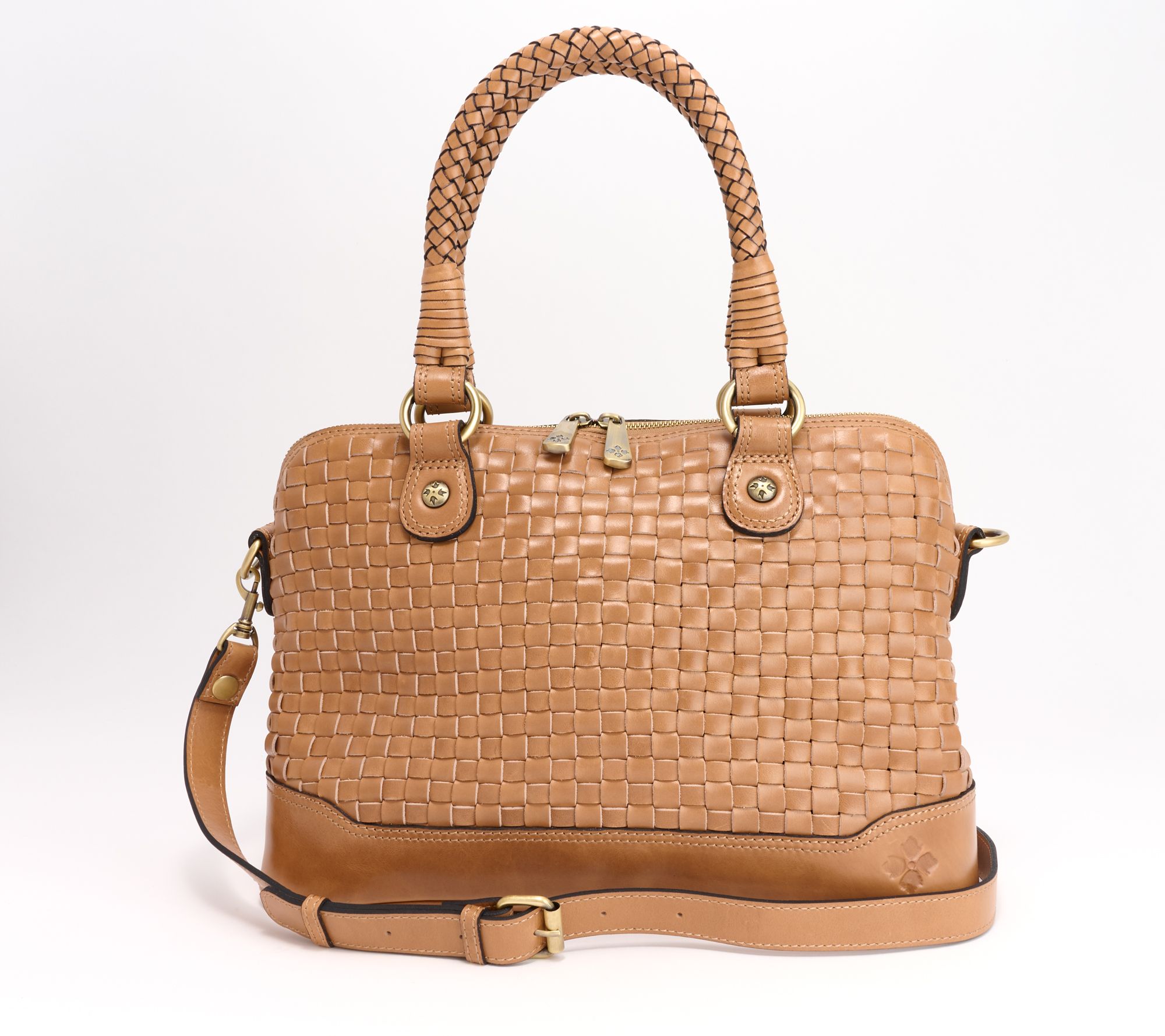 Patricia Nash Discovery Washed Woven Leather Augusta Satchel