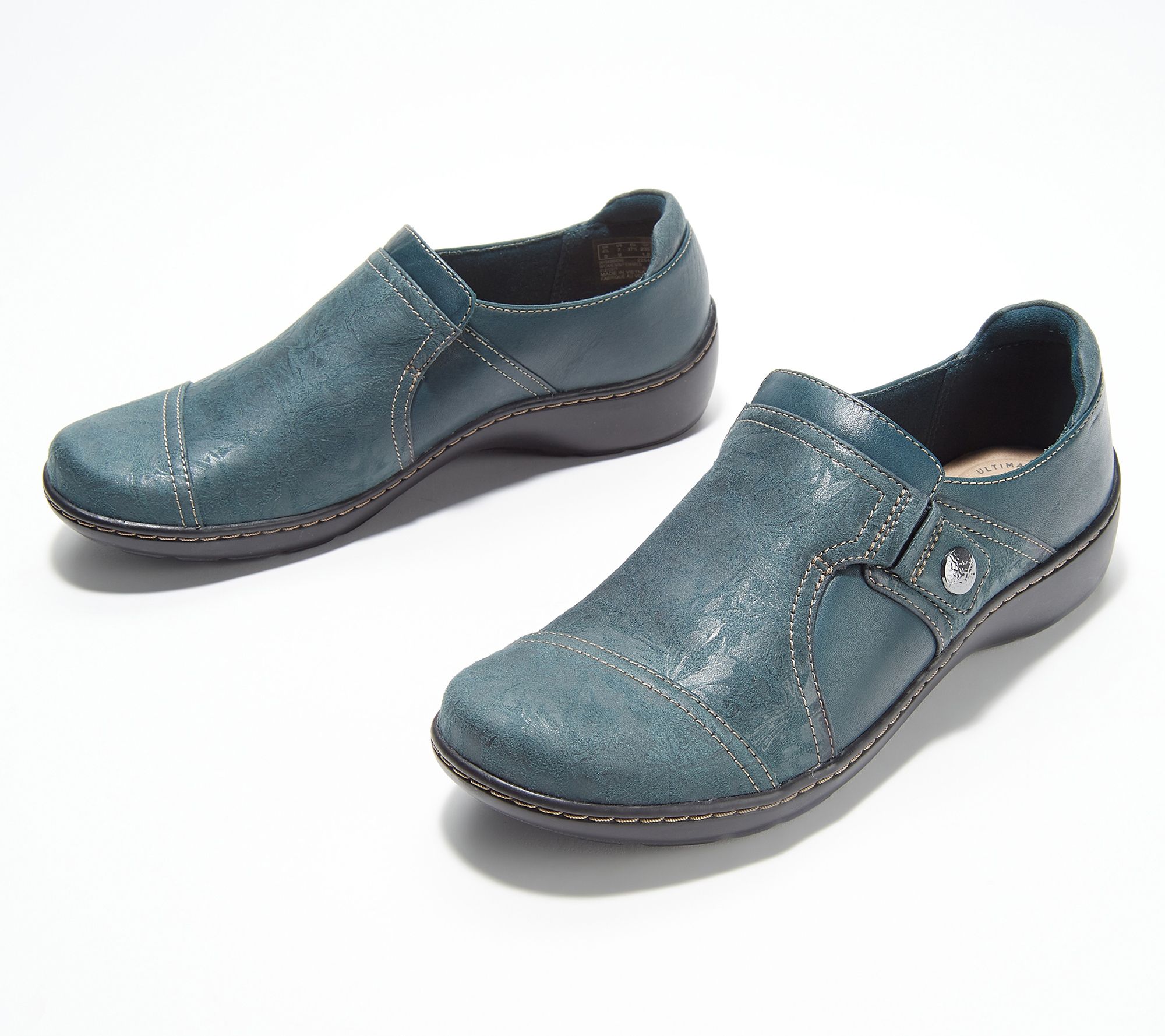 hensynsløs Anden klasse Manhattan As Is" Clarks Collection Leather Slip-On Shoes - Cora Poppy - QVC.com