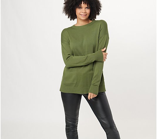 Isaac Mizrahi Live! Pullover Sweater with Pockets