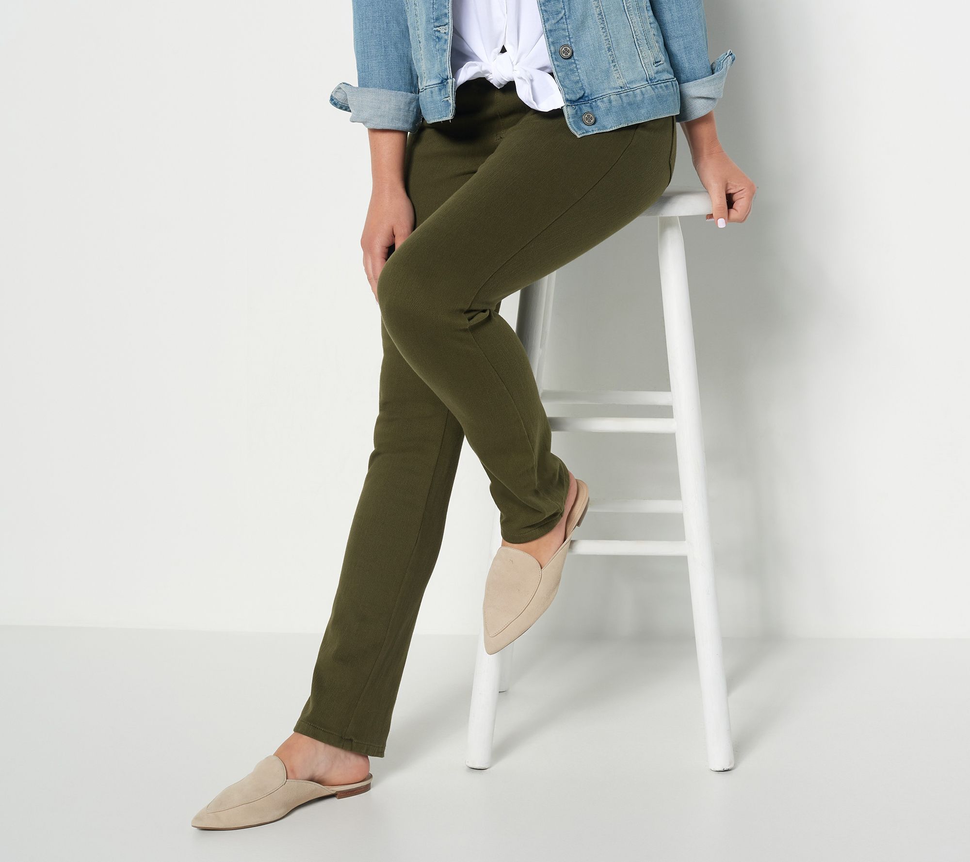 Belle by Kim Gravel Flexibelle Pet Straight Leg Pull On Jeans