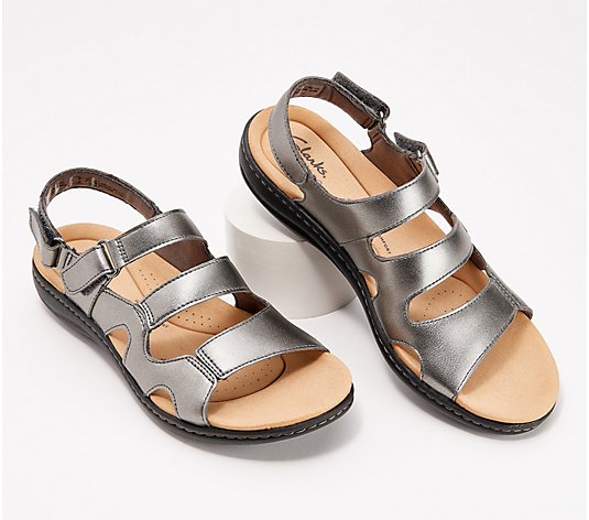 en lille tilbagemeldinger Falde sammen Clarks Collection Adjustable Sandals - Laurieann Style - QVC.com