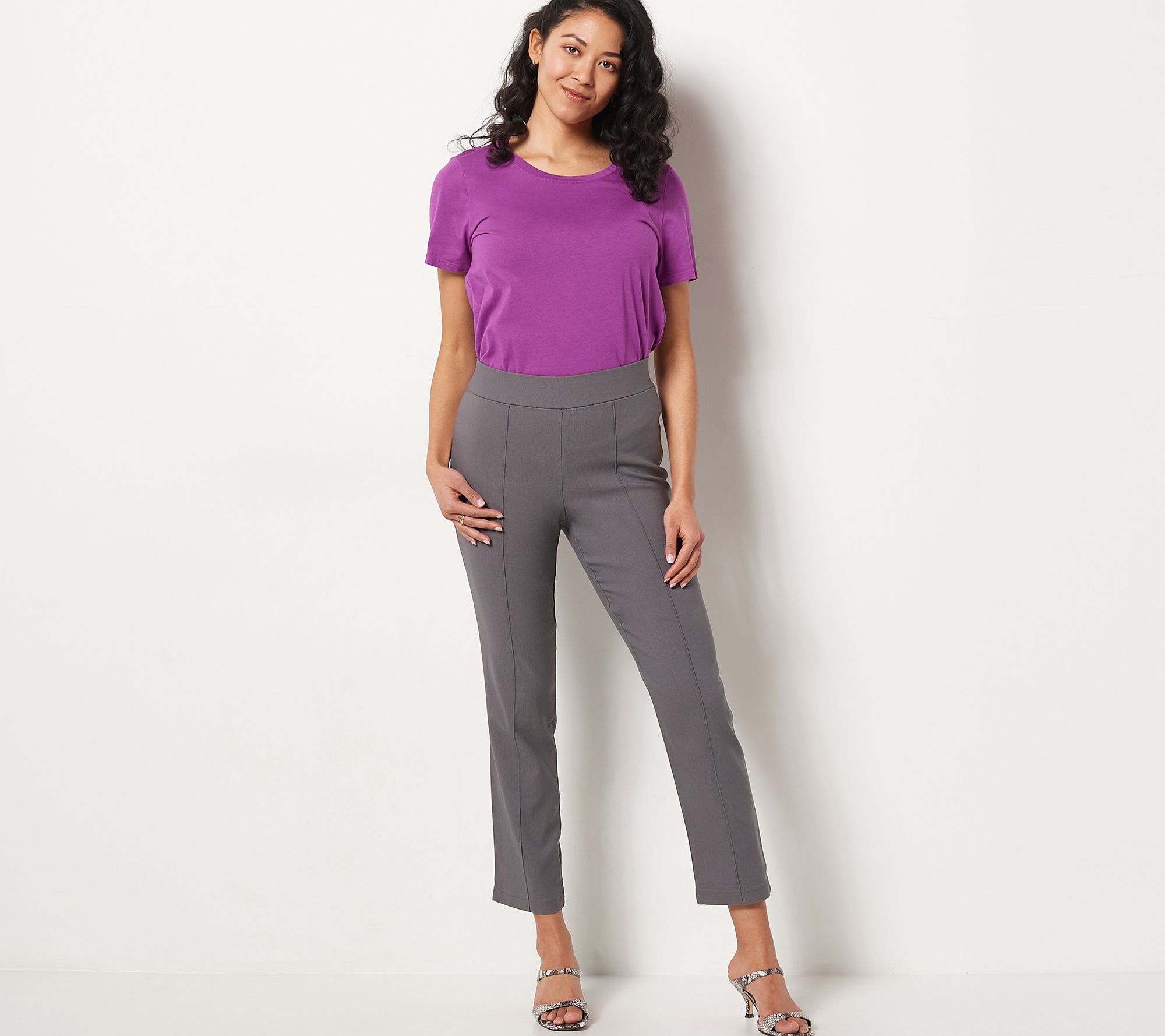 LOGO by Lori Goldstein Petite AnyWEAR Stretch Ankle Pants 