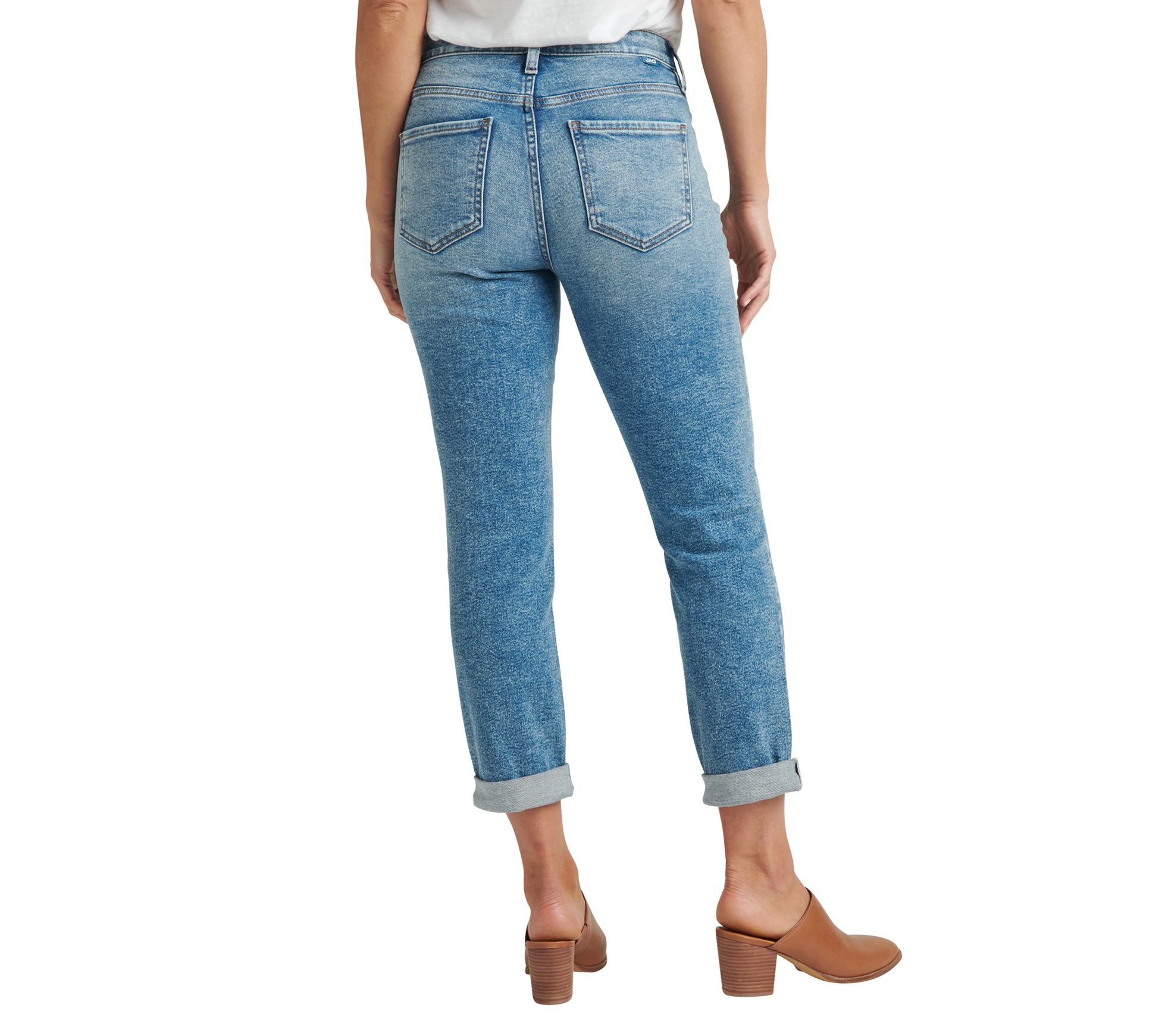 JAG Petite Carter Mid Rise Girlfriend Jeans-Del Mar - QVC.com