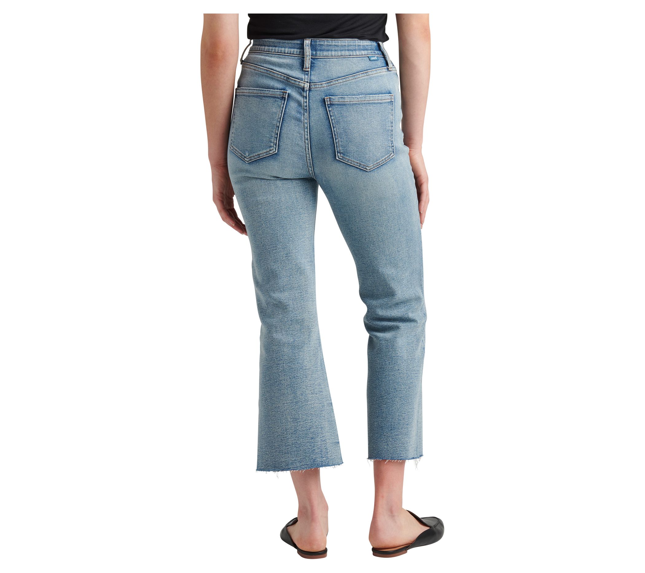 JAG Phoebe High Rise Cropped Bootcut Jeans-Arctic Blue - QVC.com