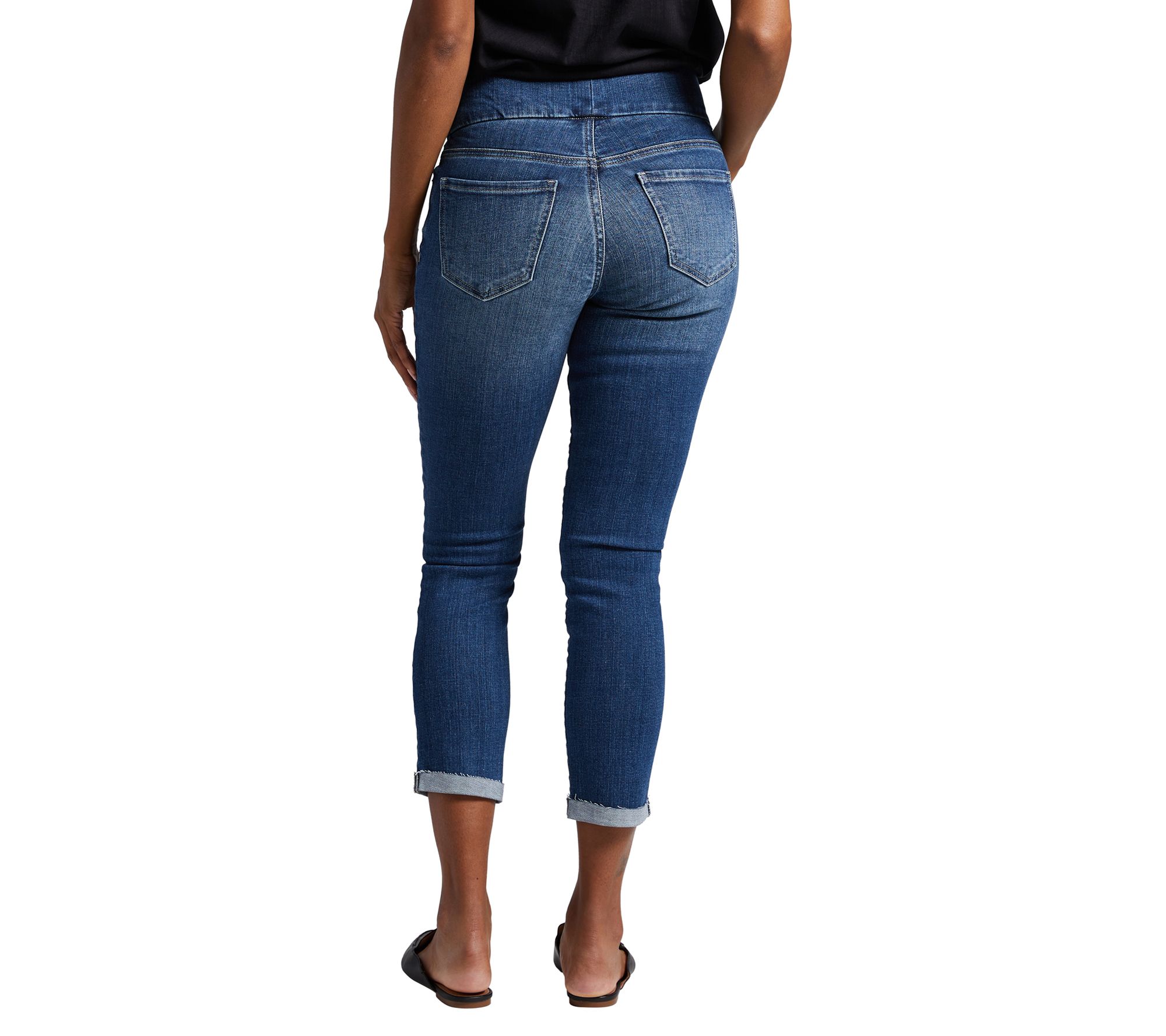 JAG Amelia Mid Rise Slim Ankle Pull-On Jeans-Kodiak Blue - QVC.com