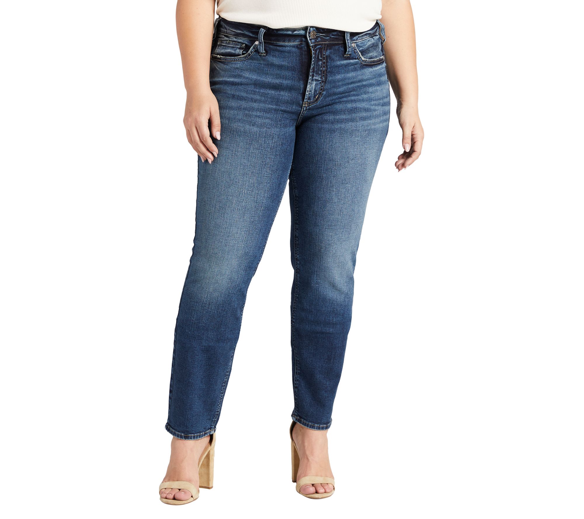 Silver Jeans Co. Suki Straight Leg Jeans-Plus Size EGX434 - QVC.com