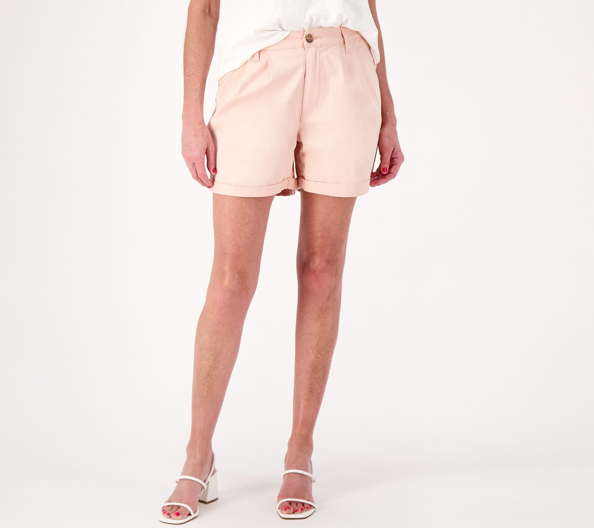 "As Is" Candace Cameron Bure Regular Pleated Stretch Twill Short
