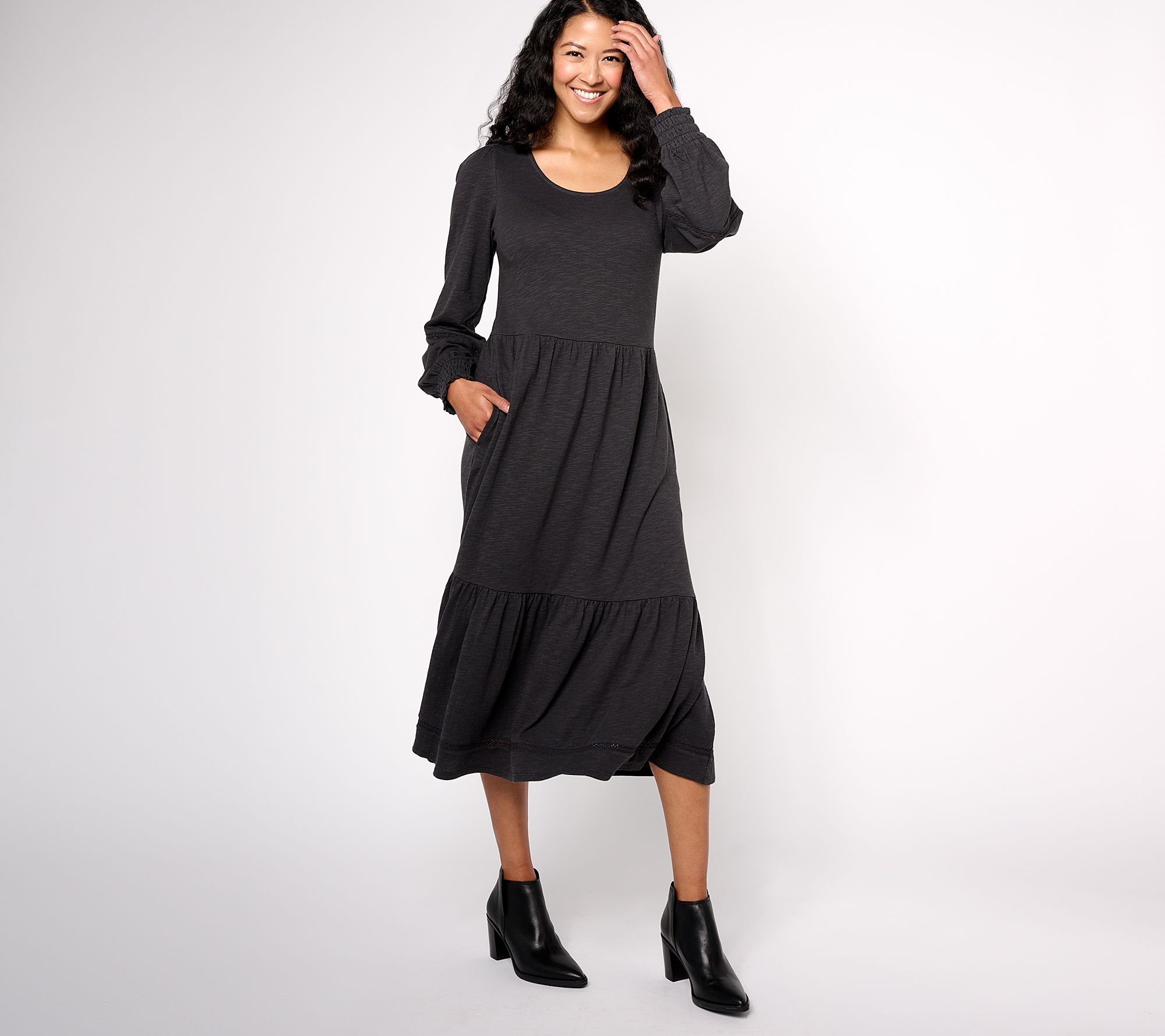 Denim & Co. Canyon Retreat Regular Easy Midi Boot Dress