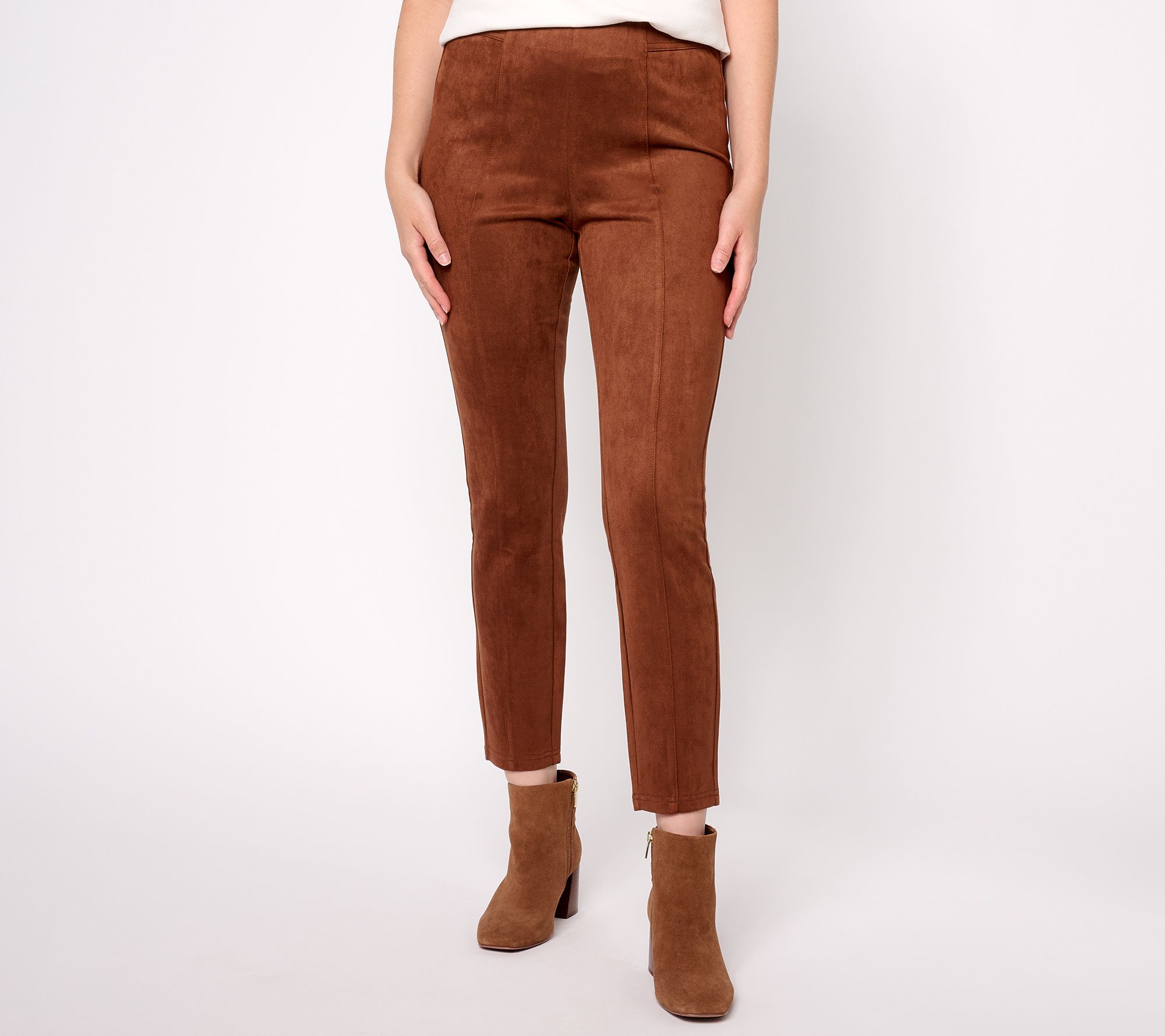 Isaac Mizrahi Live! Estate Tall Faux Suede Slim-Leg Pants