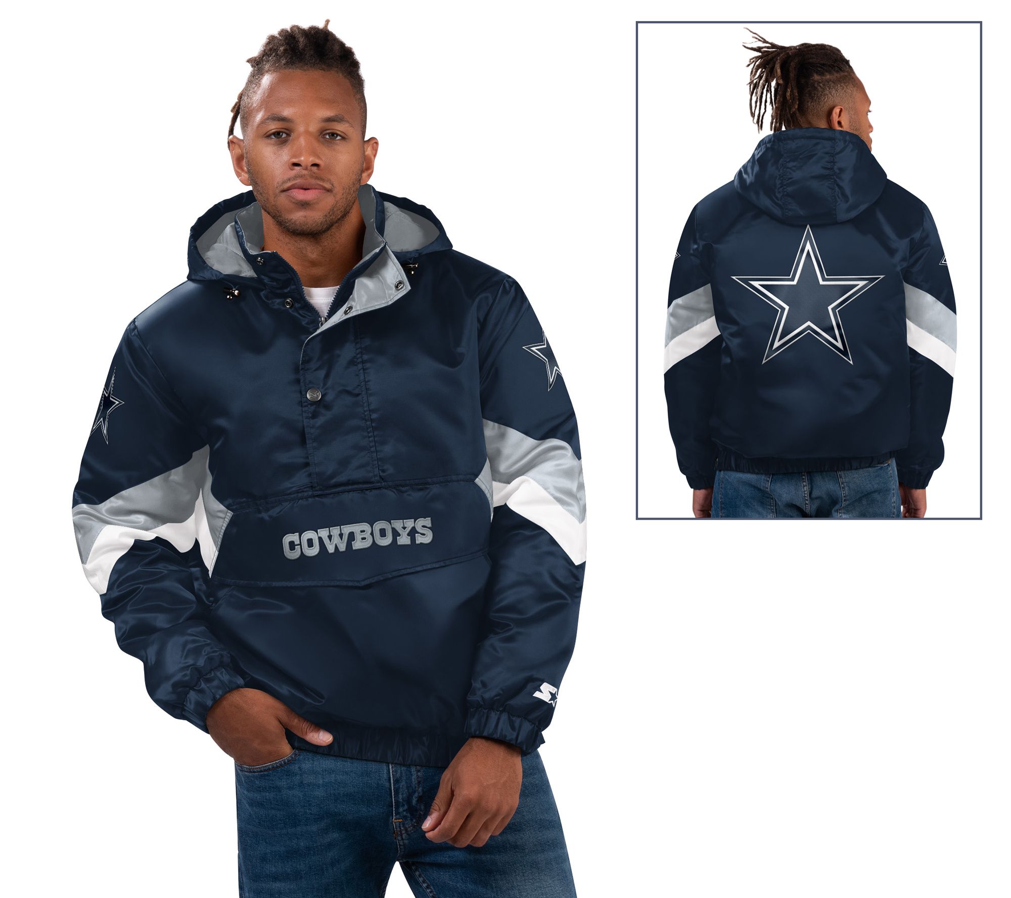 NFL Dallas Starter Men's Half Zip Breakaway Pullover 