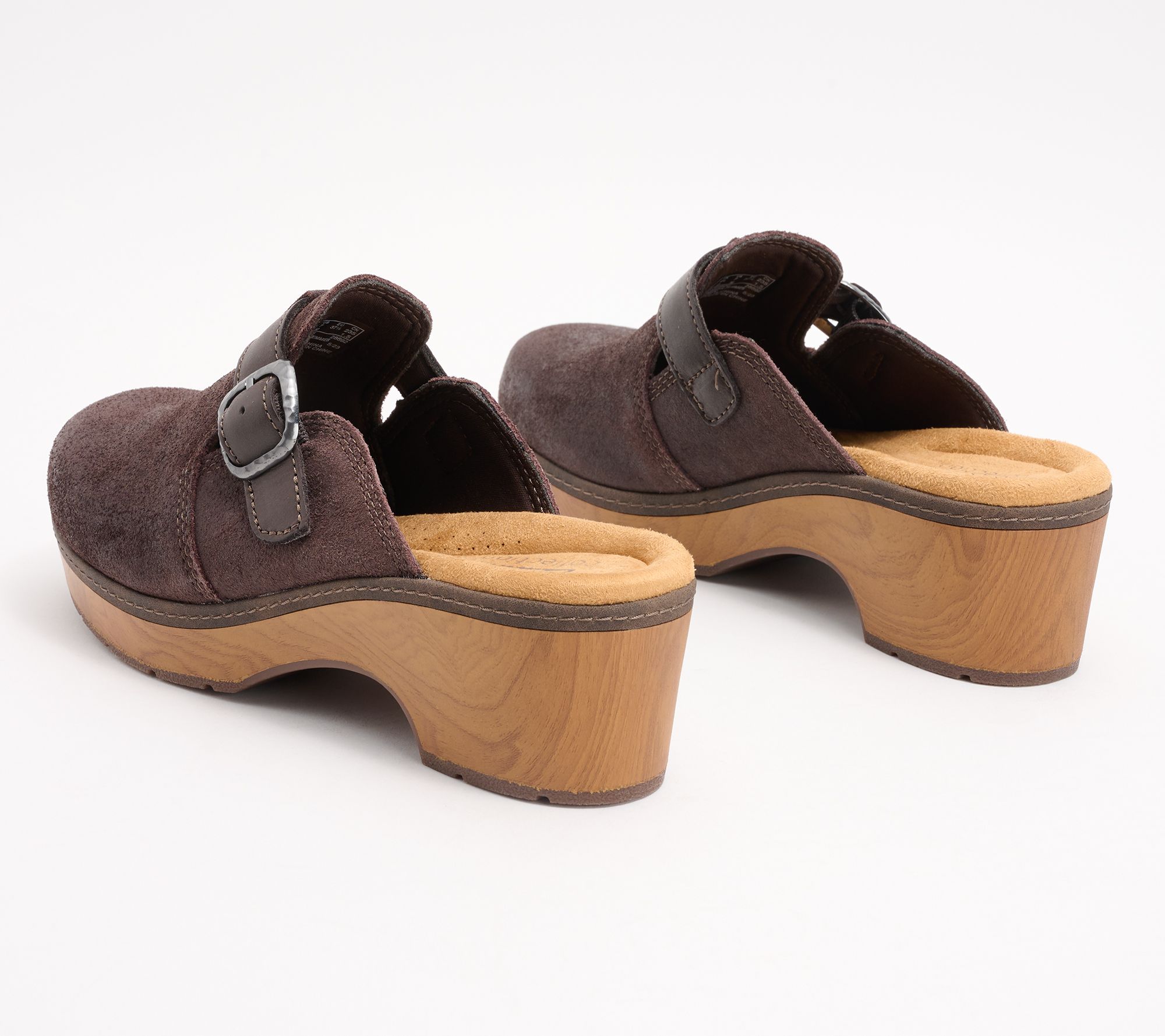 Clarks Collection Leather Heeled Clog - Paizlee Nora - QVC.com
