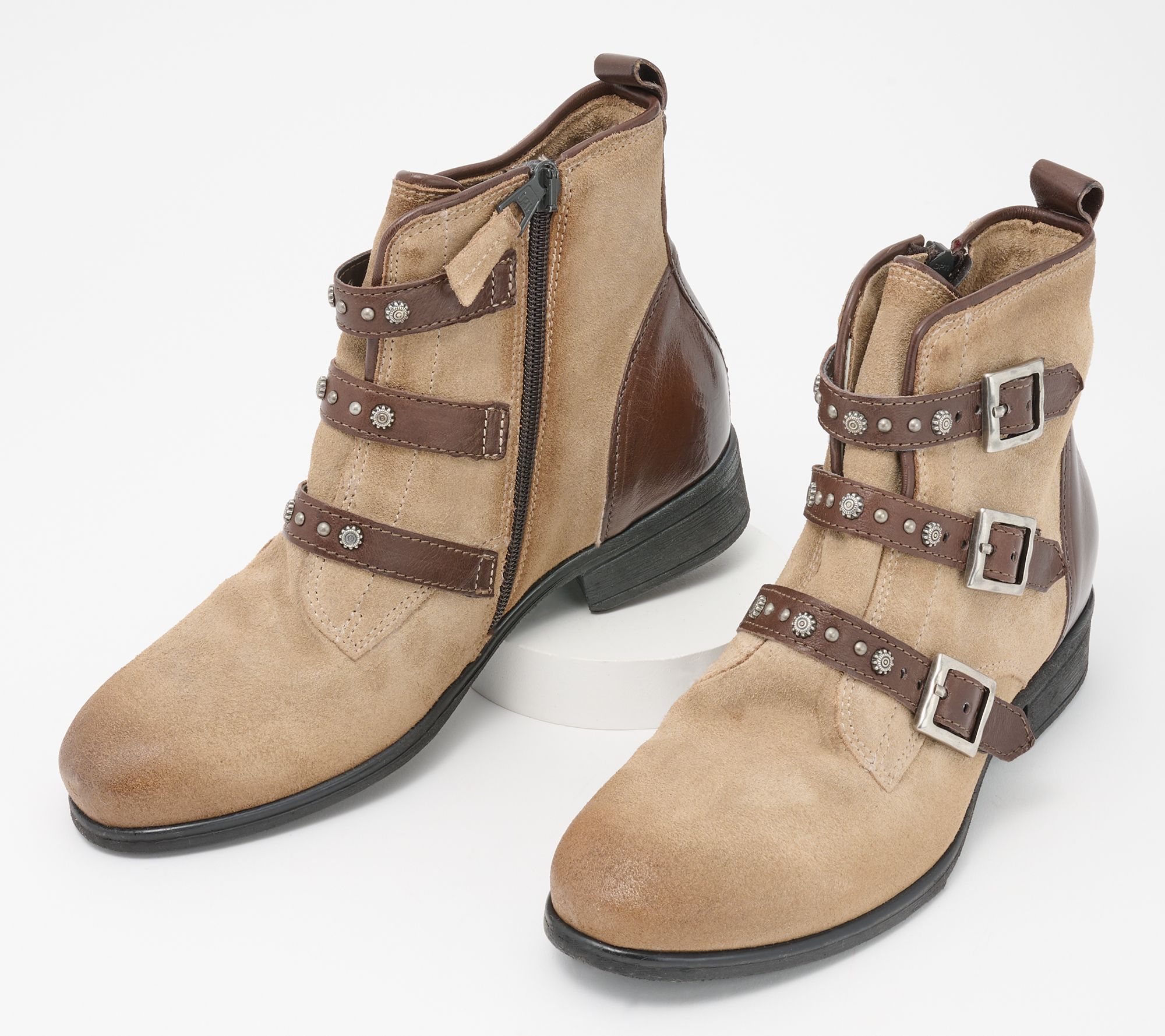 Miz Mooz Leather Buckled Ankle Boots - Sherri