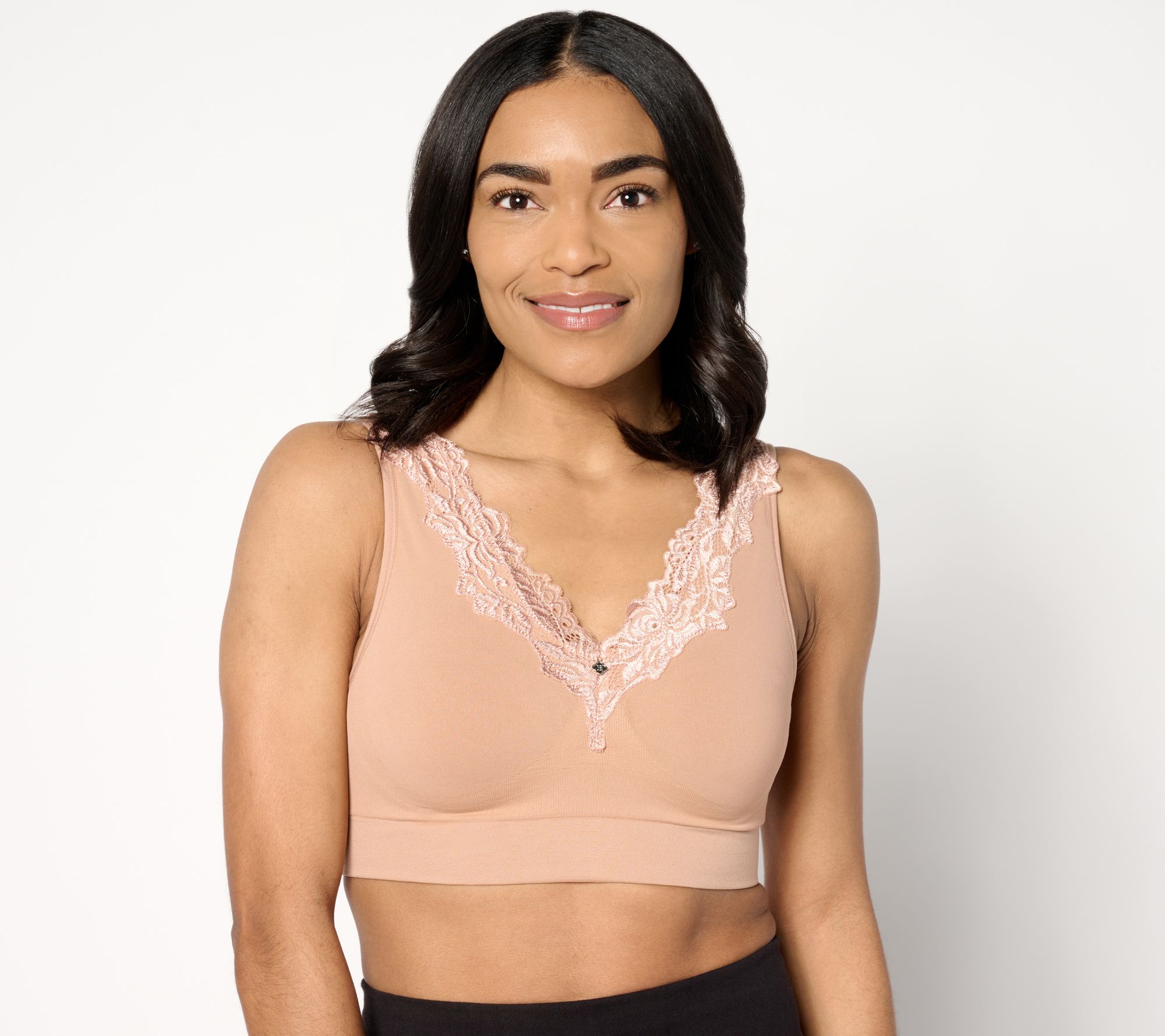  FitMe Rose Embroidery Front Closure Wirefree Bra Lace