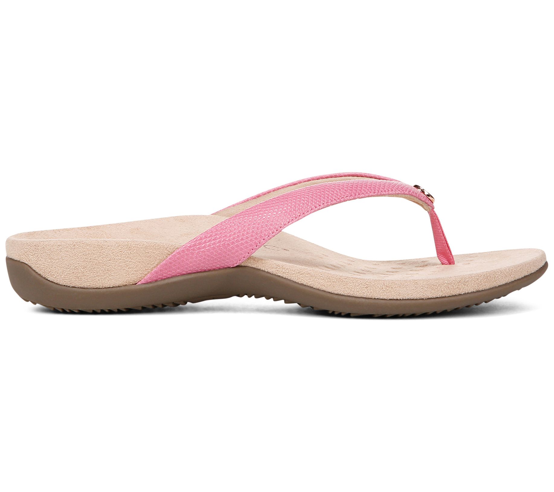 Vionic Patent or Textured Thong Sandals - Davina - QVC.com