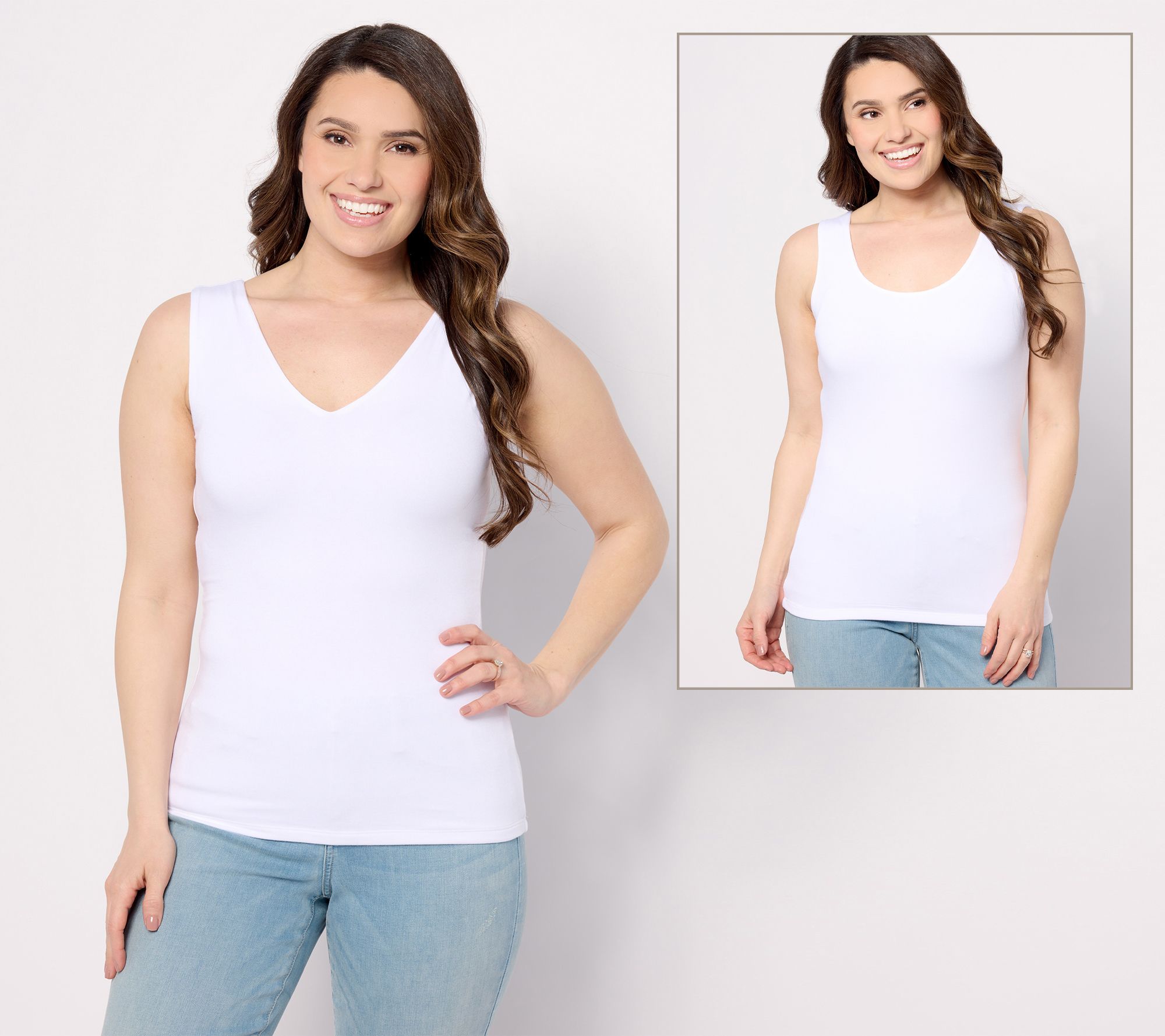 Joan Rivers Wardrobe Builders ButterSoft Dual Neckline Tank