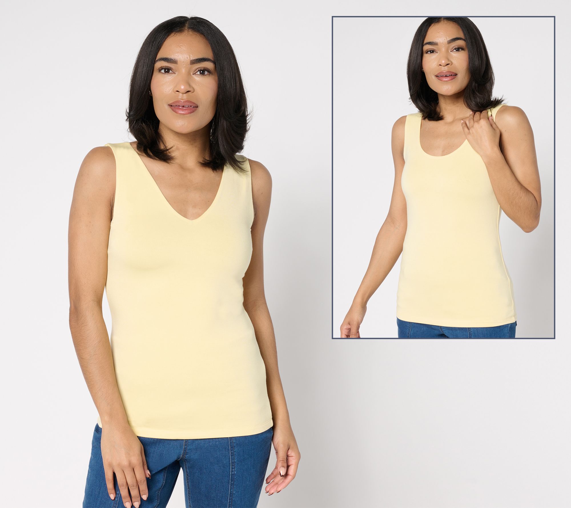 Joan Rivers Wardrobe Builders ButterSoft Dual Neckline Tank