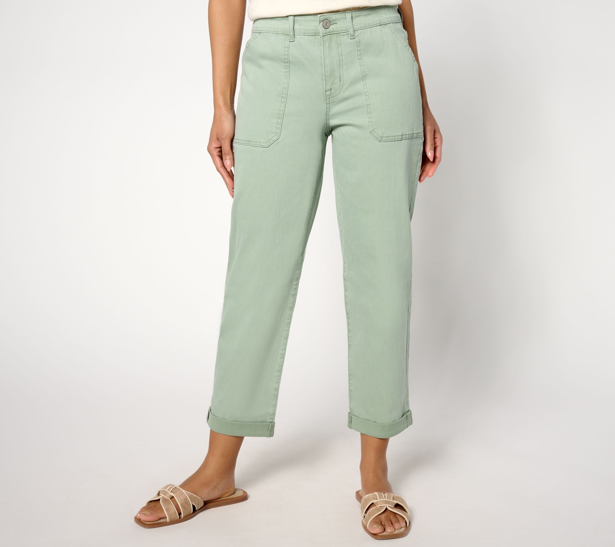 LOGO by Lori Goldstein Tall Boyfriend Jean with Fray Hem