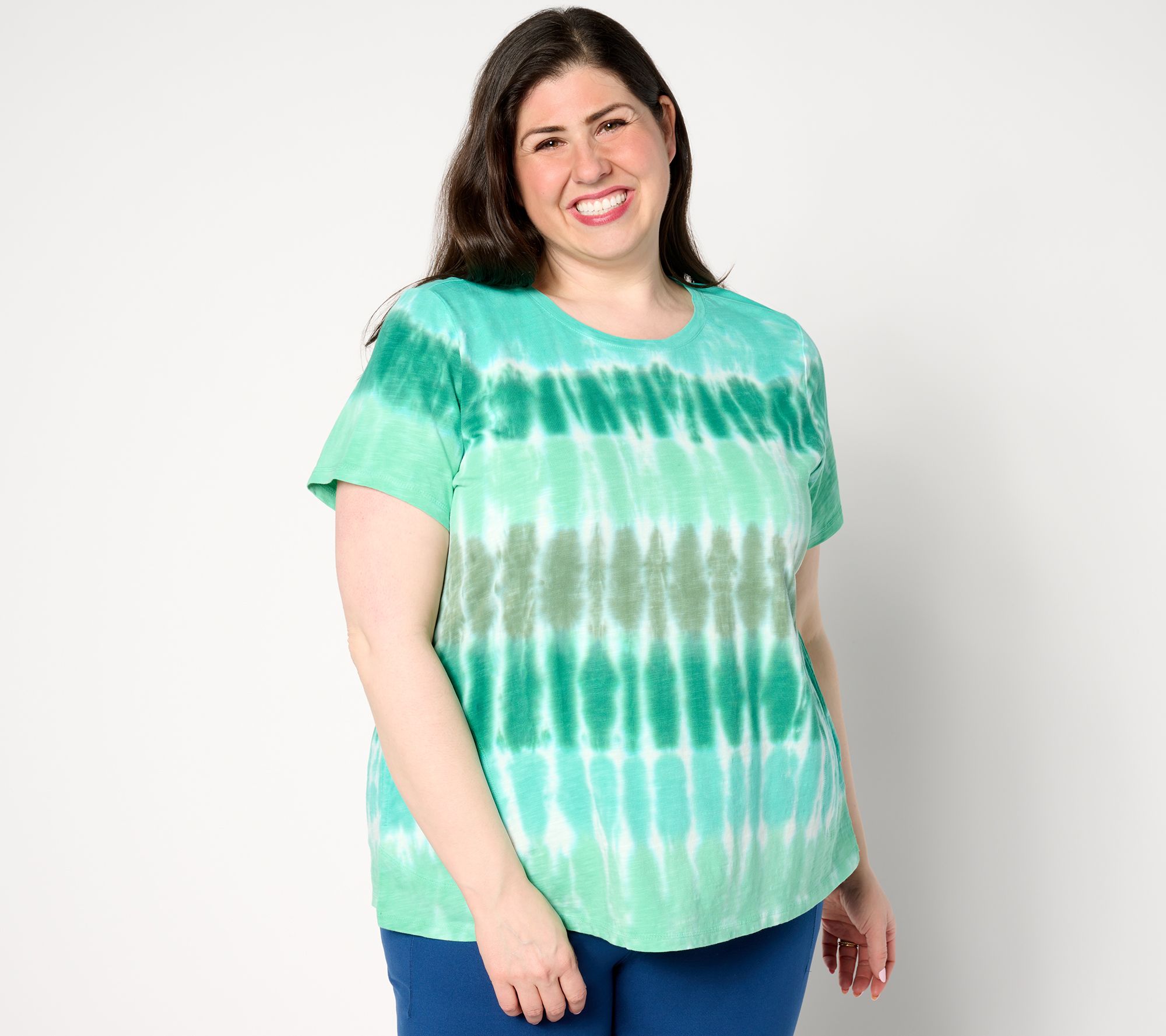 LOGO Life by Lori Goldstein Cotton Slub Tie Dye Top
