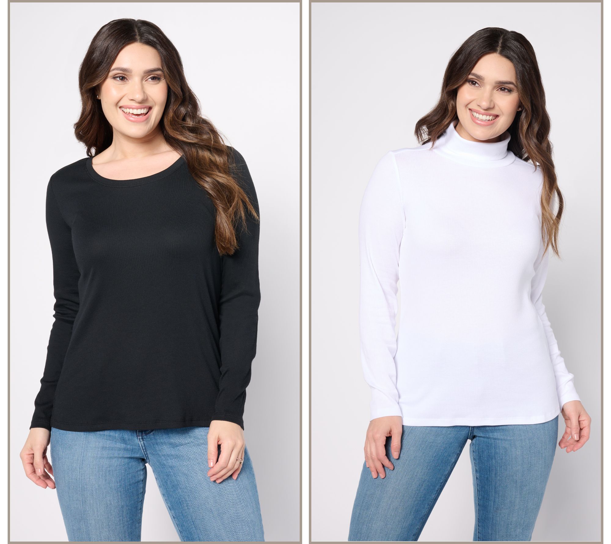 "As Is" AnyBody Lounge Rib Cozy Knit Two Pack Shirt