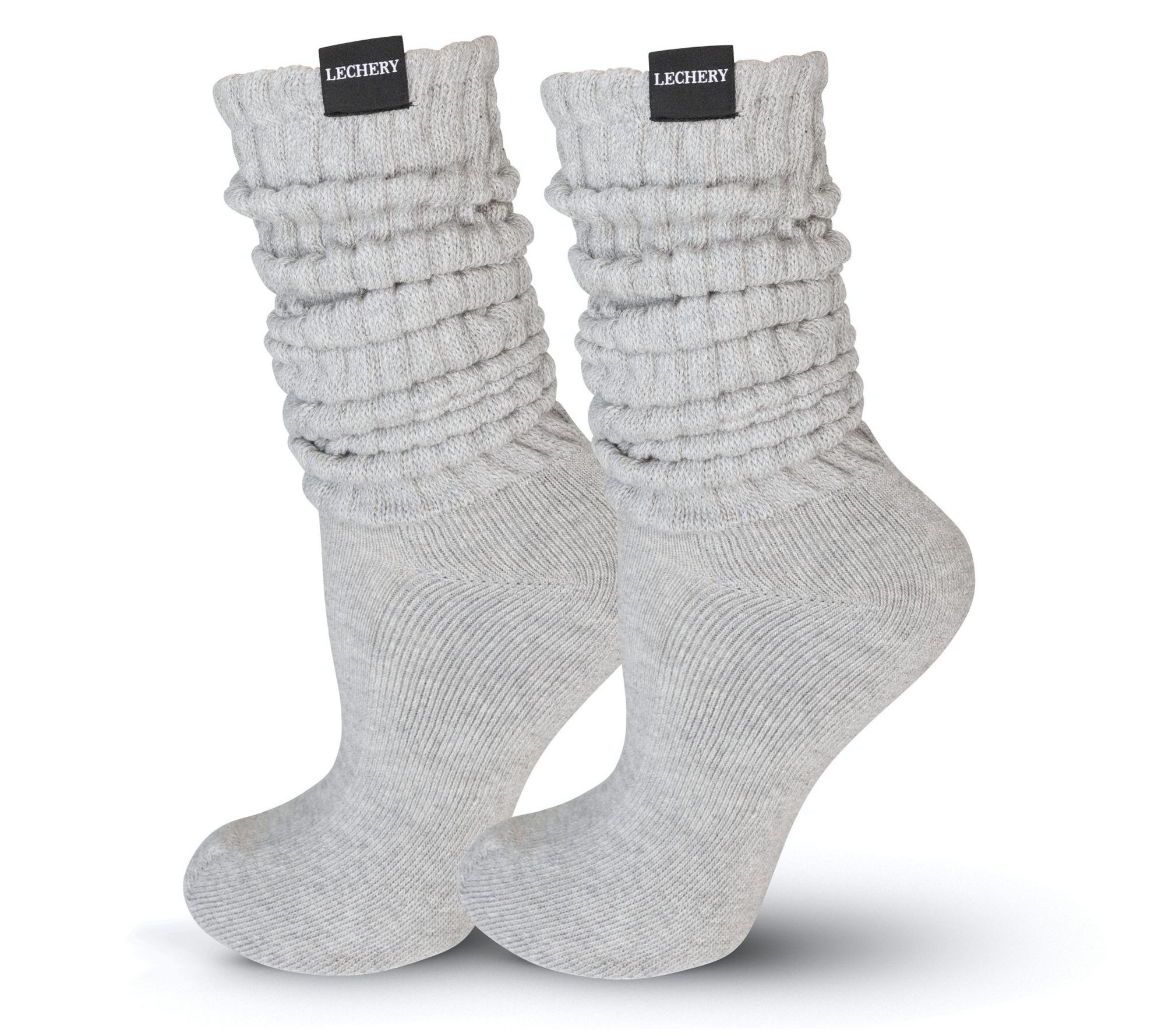 LECHERY Scrunch Slouchy Woven Tab Socks